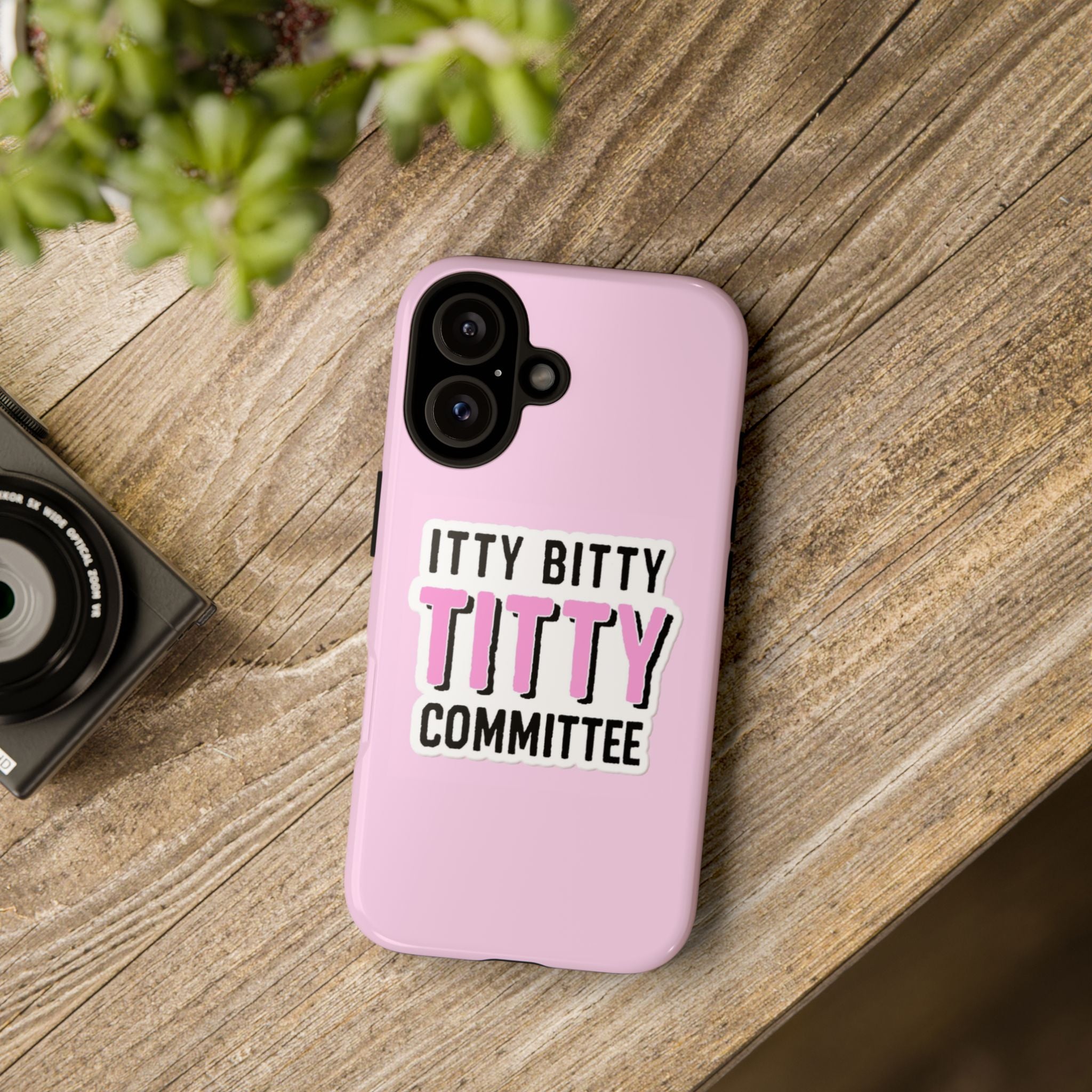 Pink Phone Case with Itty Bitty Titty Committee Design, Funny Phone Cover, Gift for Her, Cute Cellphone Case, Quirky Accessory