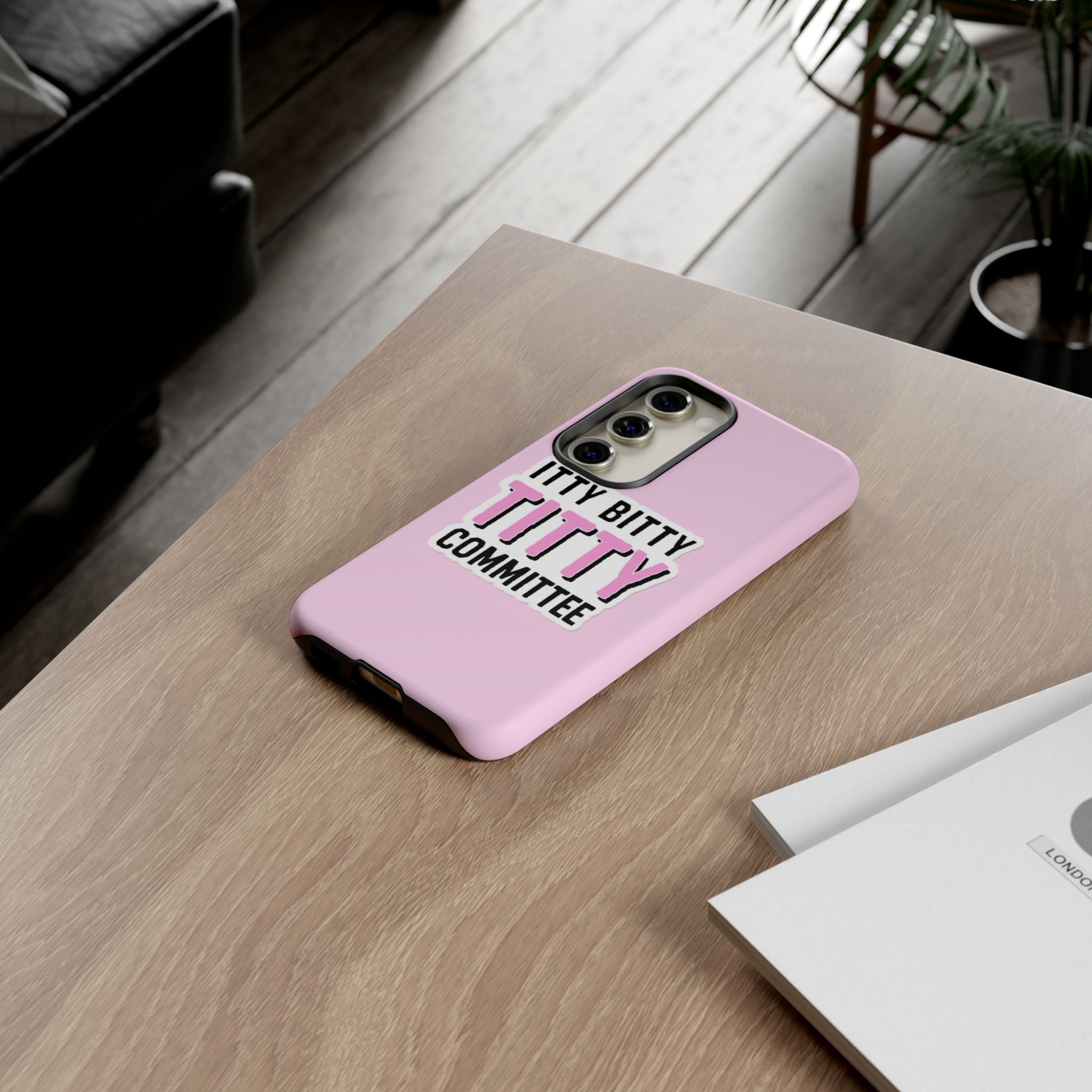 Pink Phone Case with Itty Bitty Titty Committee Design, Funny Phone Cover, Gift for Her, Cute Cellphone Case, Quirky Accessory