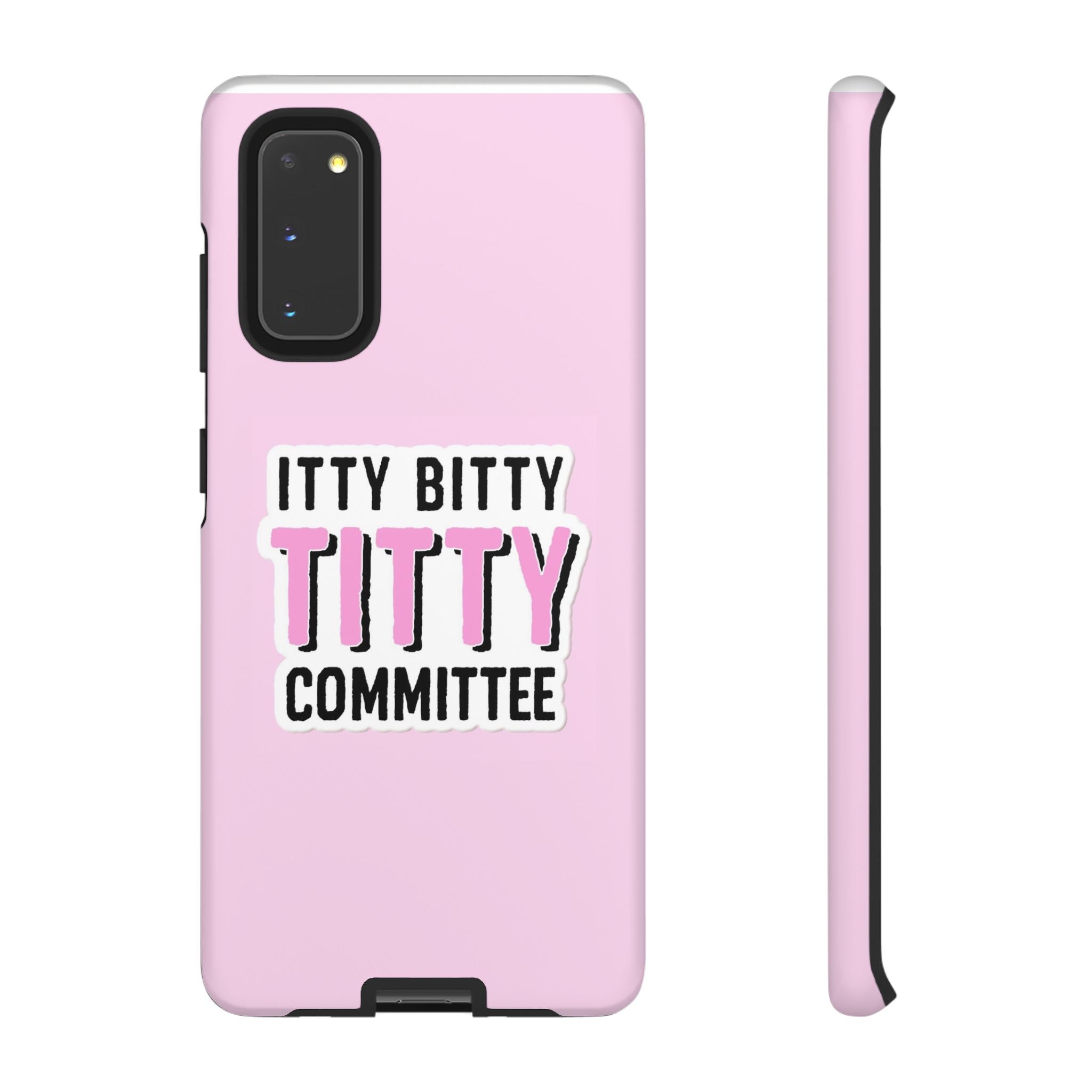 Pink Phone Case with Itty Bitty Titty Committee Design, Funny Phone Cover, Gift for Her, Cute Cellphone Case, Quirky Accessory