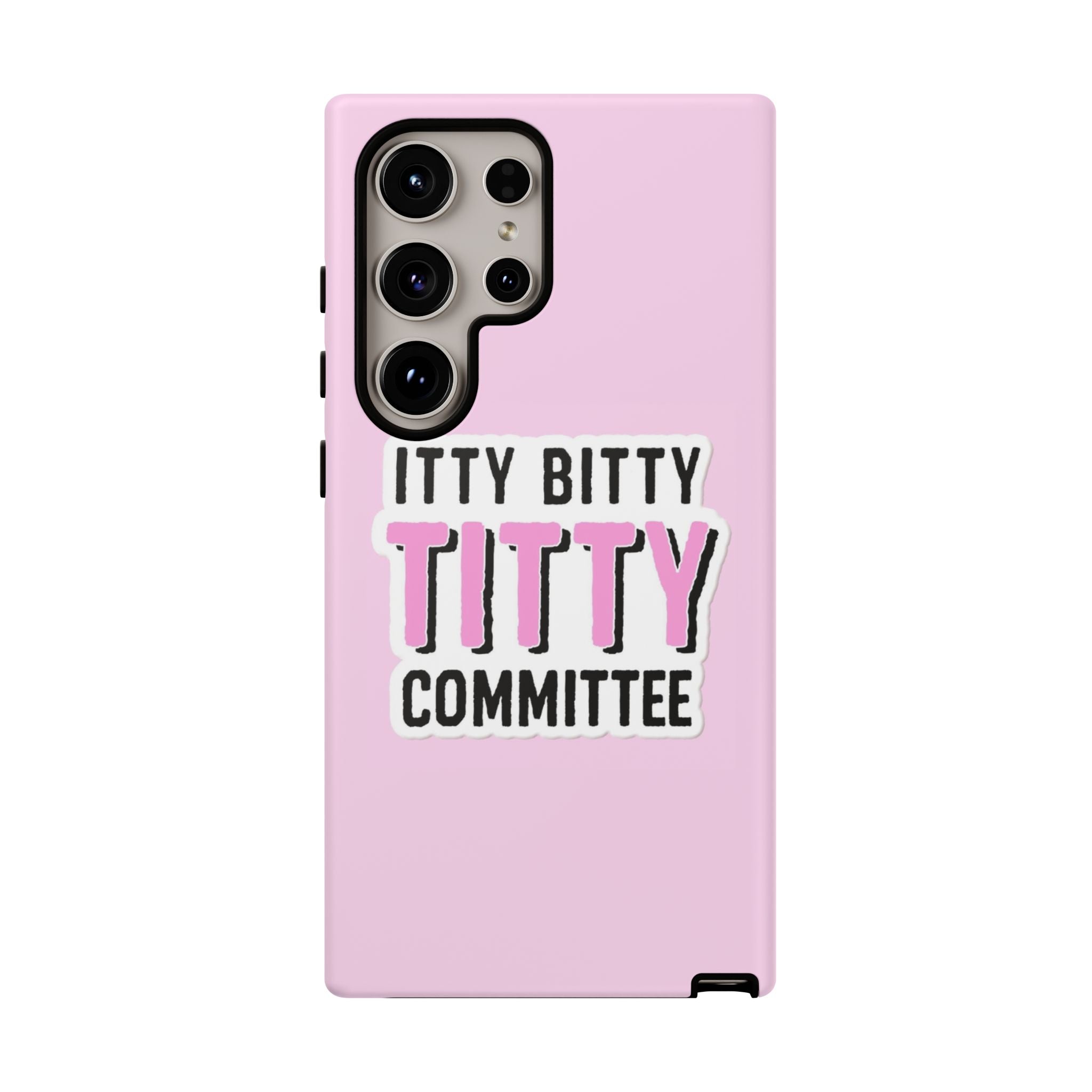 Pink Phone Case with Itty Bitty Titty Committee Design, Funny Phone Cover, Gift for Her, Cute Cellphone Case, Quirky Accessory