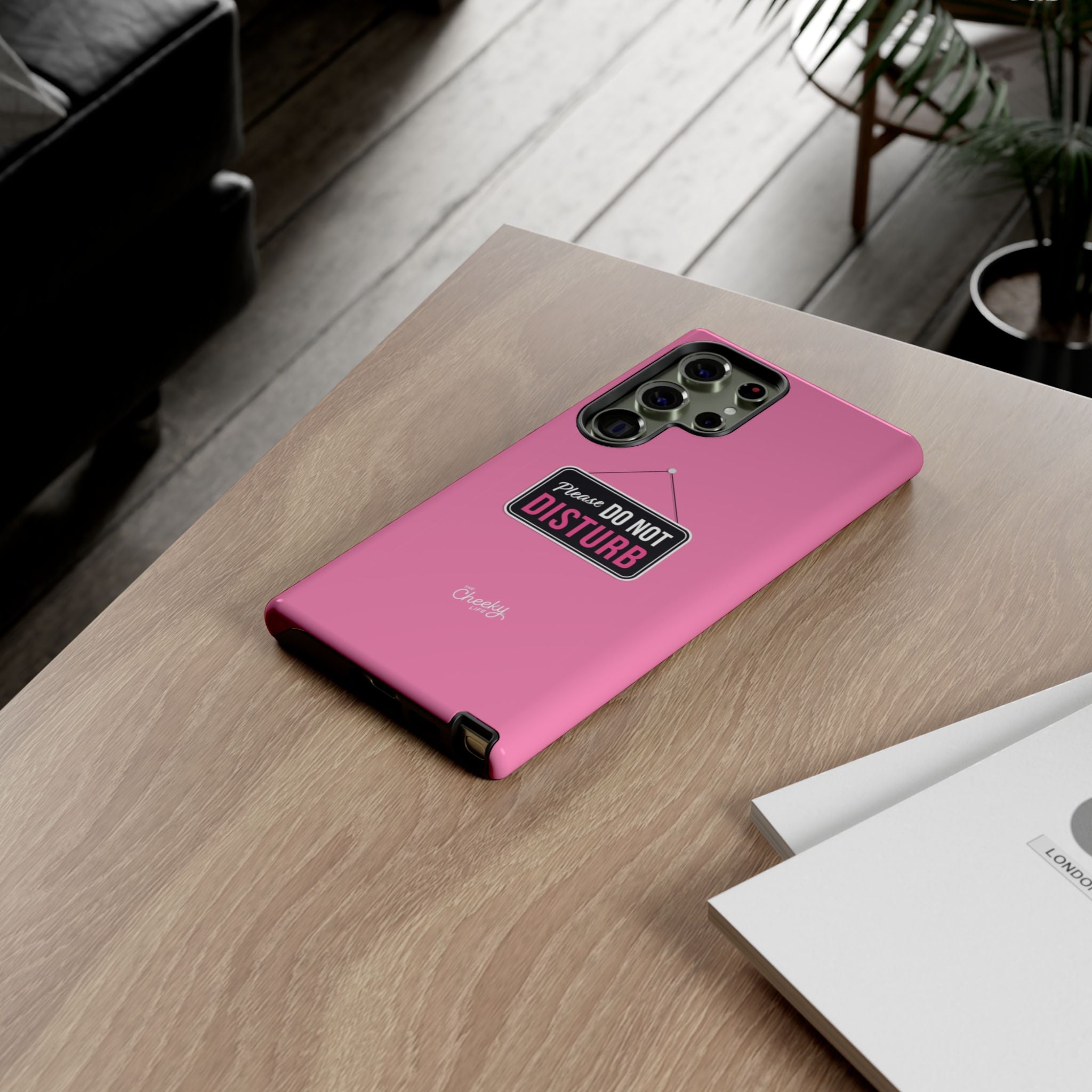Do Not Disturb Phone Case, Cute Tough Case, Gift for Her, Motivational Tech Accessory, Pink Phone Cover with Attitude