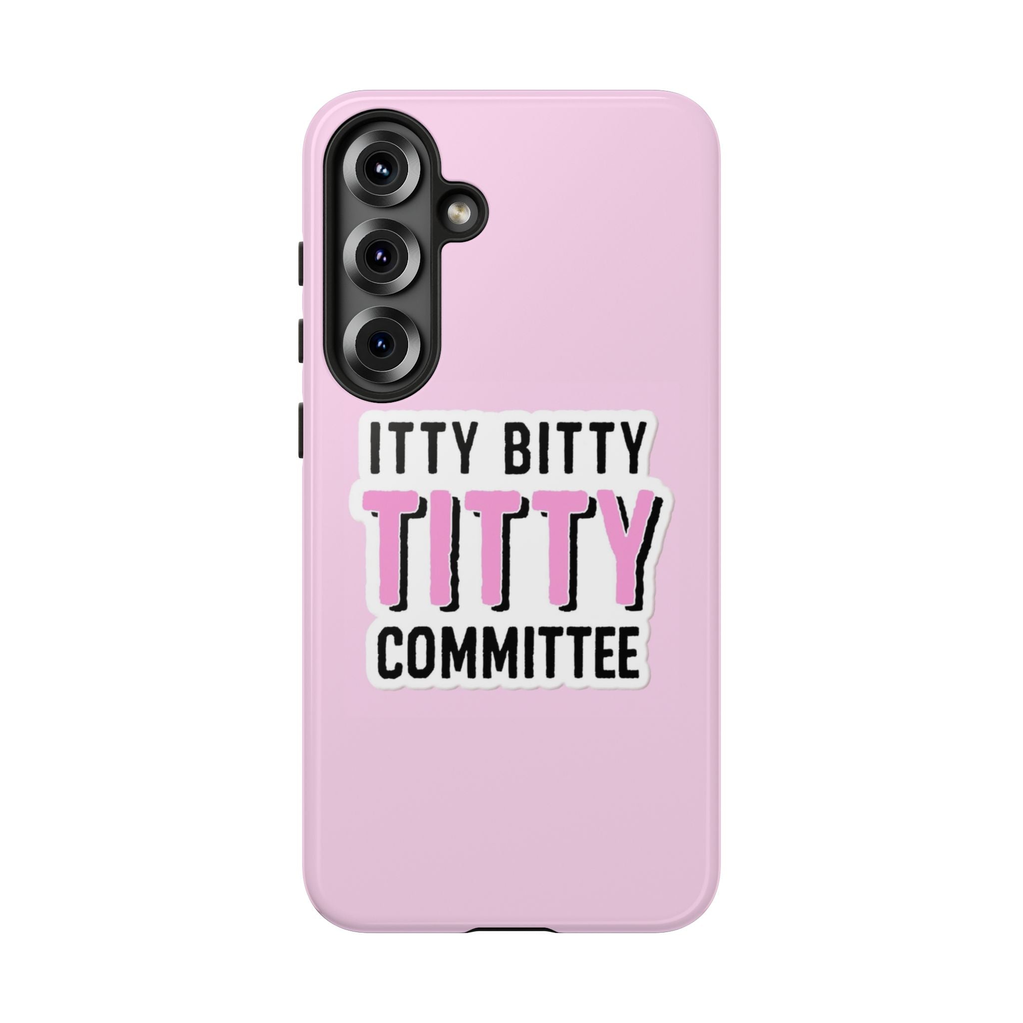 Pink Phone Case with Itty Bitty Titty Committee Design, Funny Phone Cover, Gift for Her, Cute Cellphone Case, Quirky Accessory