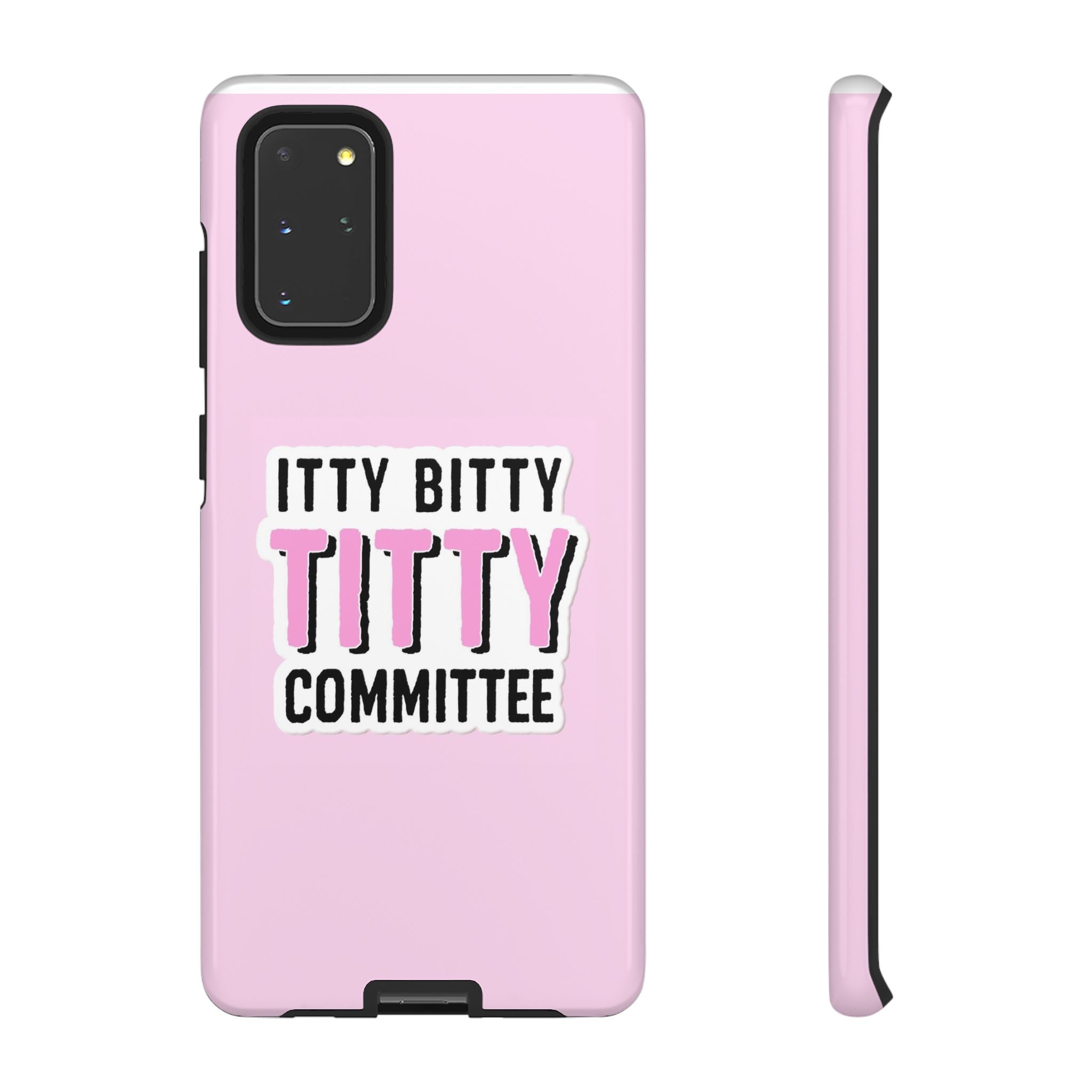 Pink Phone Case with Itty Bitty Titty Committee Design, Funny Phone Cover, Gift for Her, Cute Cellphone Case, Quirky Accessory