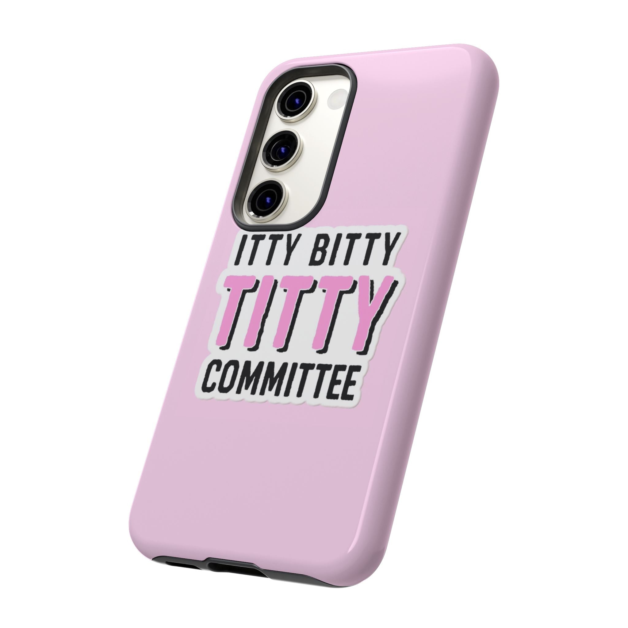 Pink Phone Case with Itty Bitty Titty Committee Design, Funny Phone Cover, Gift for Her, Cute Cellphone Case, Quirky Accessory