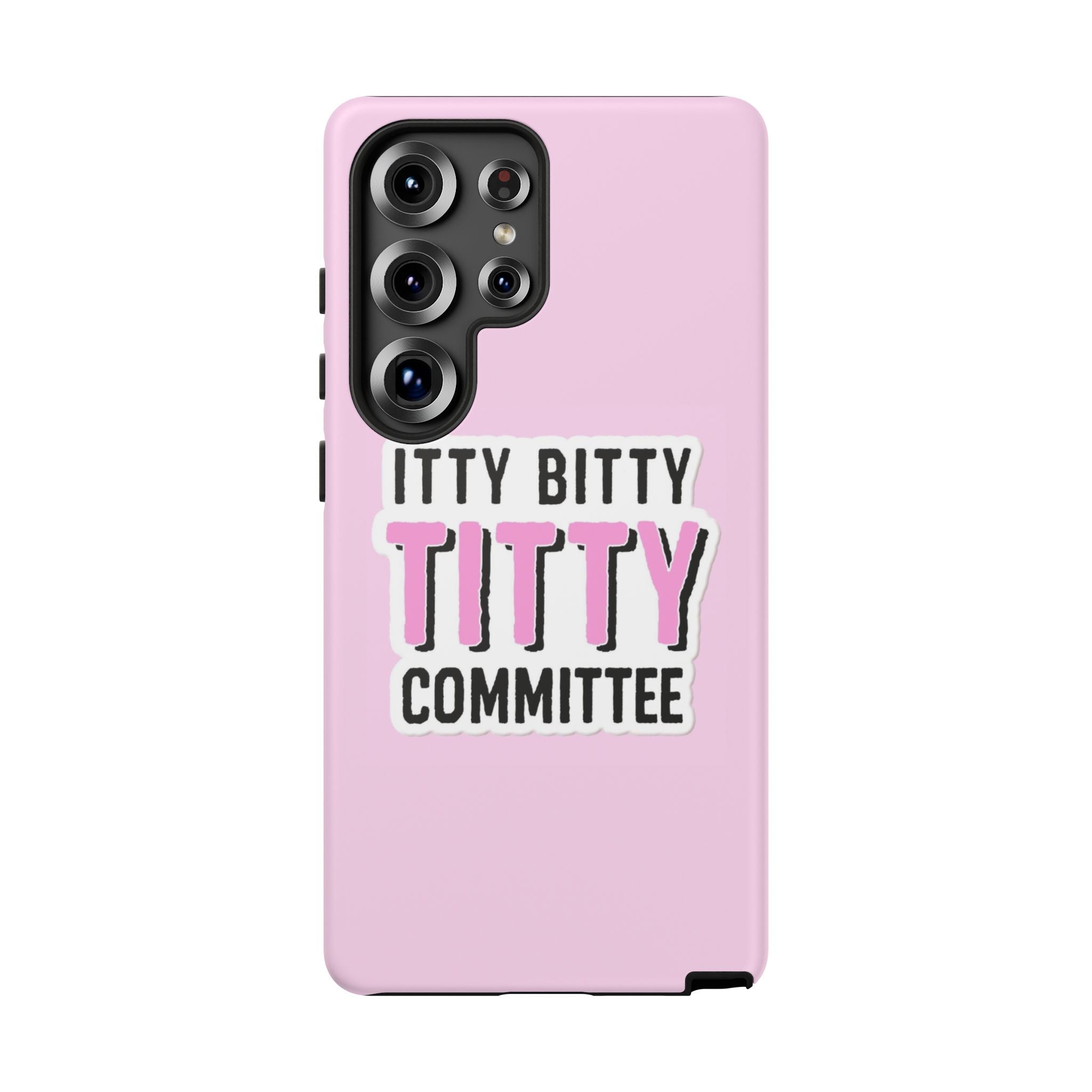 Pink Phone Case with Itty Bitty Titty Committee Design, Funny Phone Cover, Gift for Her, Cute Cellphone Case, Quirky Accessory