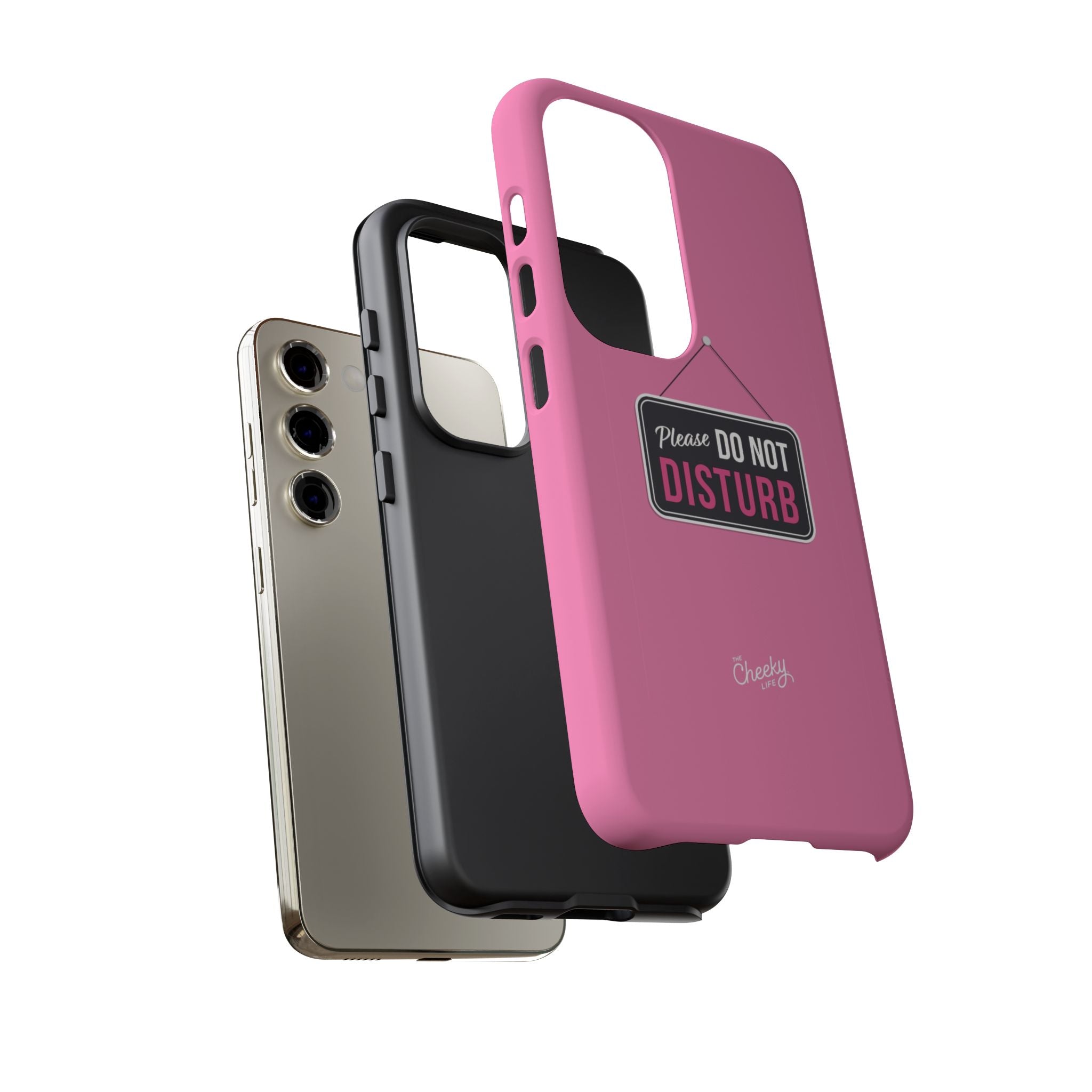 Do Not Disturb Phone Case, Cute Tough Case, Gift for Her, Motivational Tech Accessory, Pink Phone Cover with Attitude