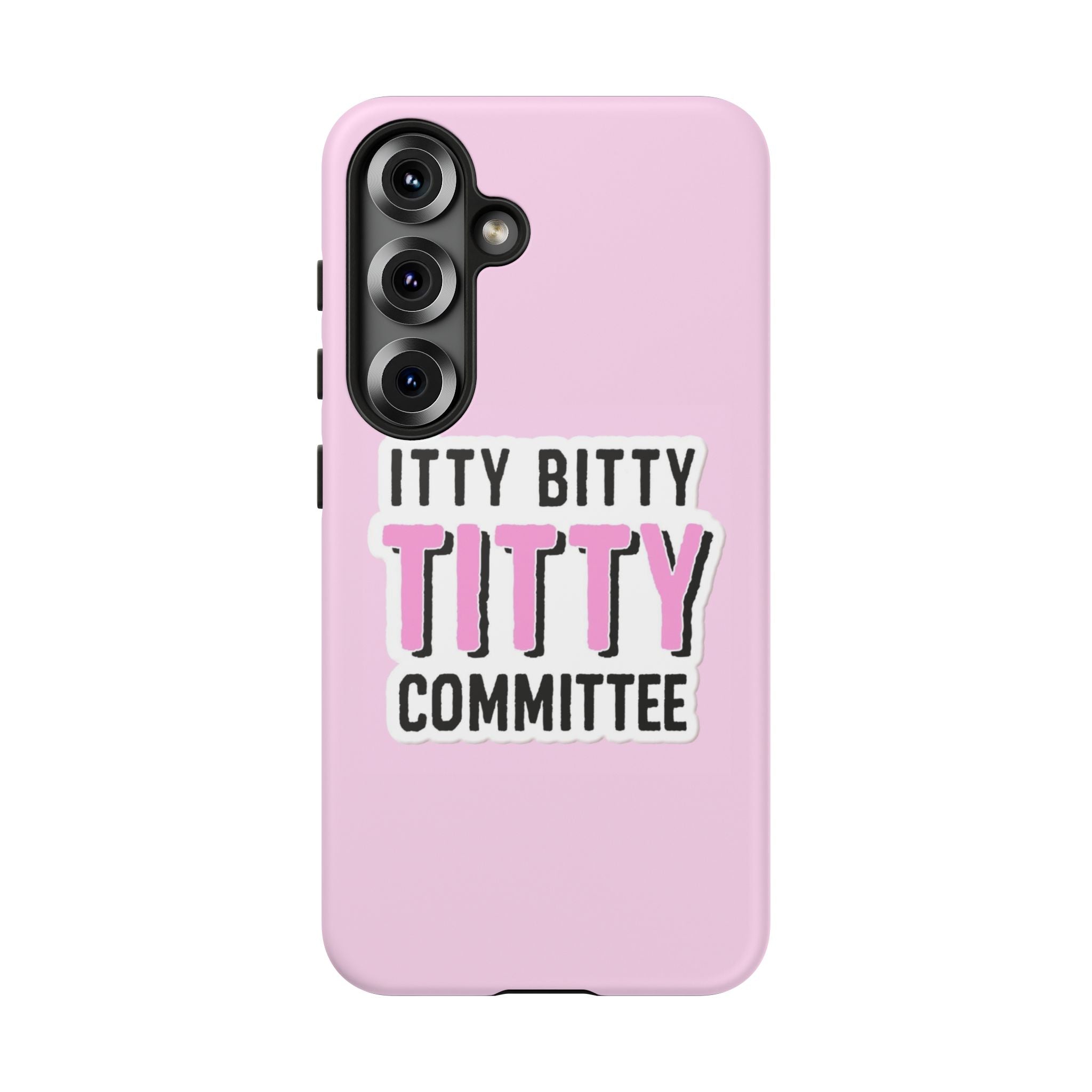 Pink Phone Case with Itty Bitty Titty Committee Design, Funny Phone Cover, Gift for Her, Cute Cellphone Case, Quirky Accessory