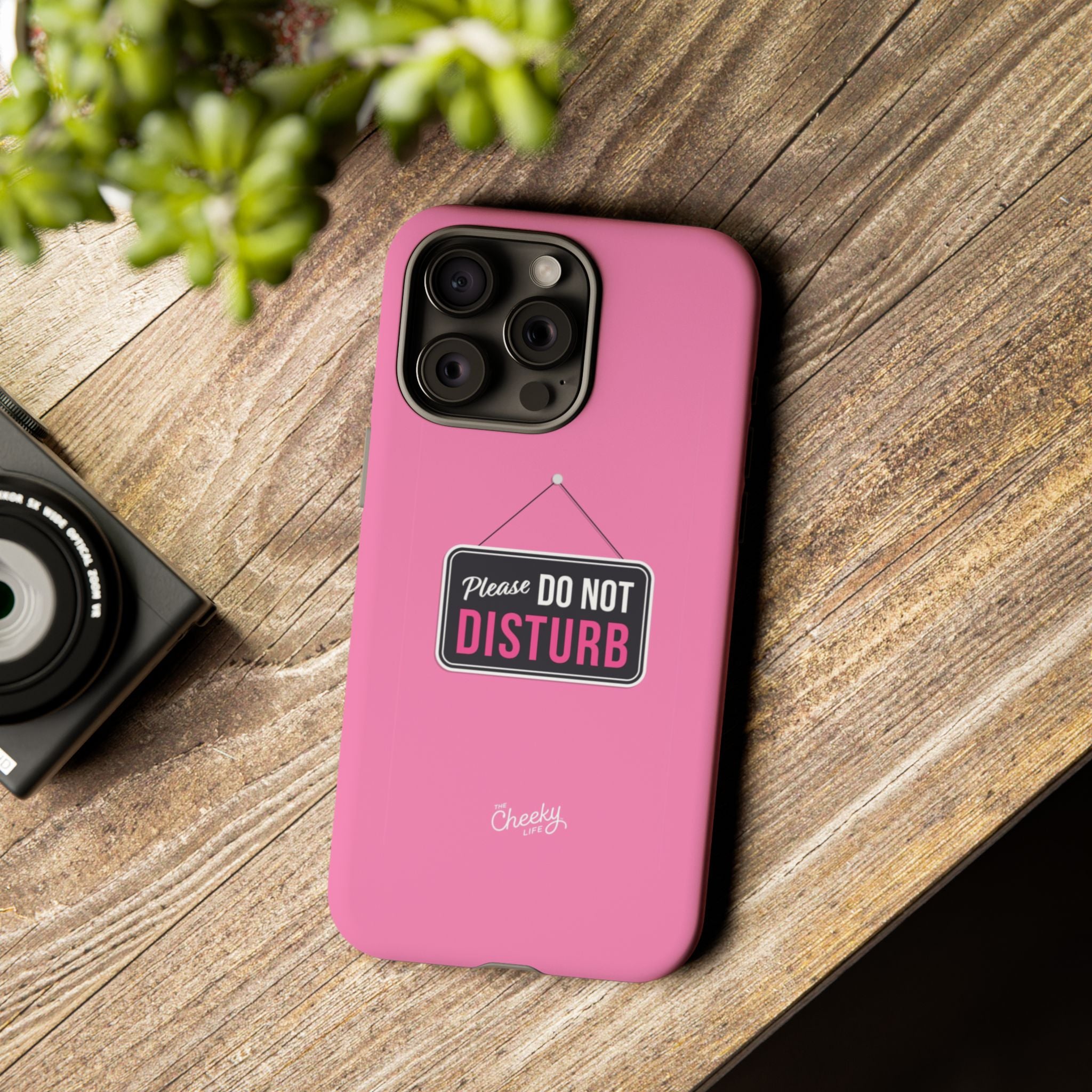 Do Not Disturb Phone Case, Cute Tough Case, Gift for Her, Motivational Tech Accessory, Pink Phone Cover with Attitude