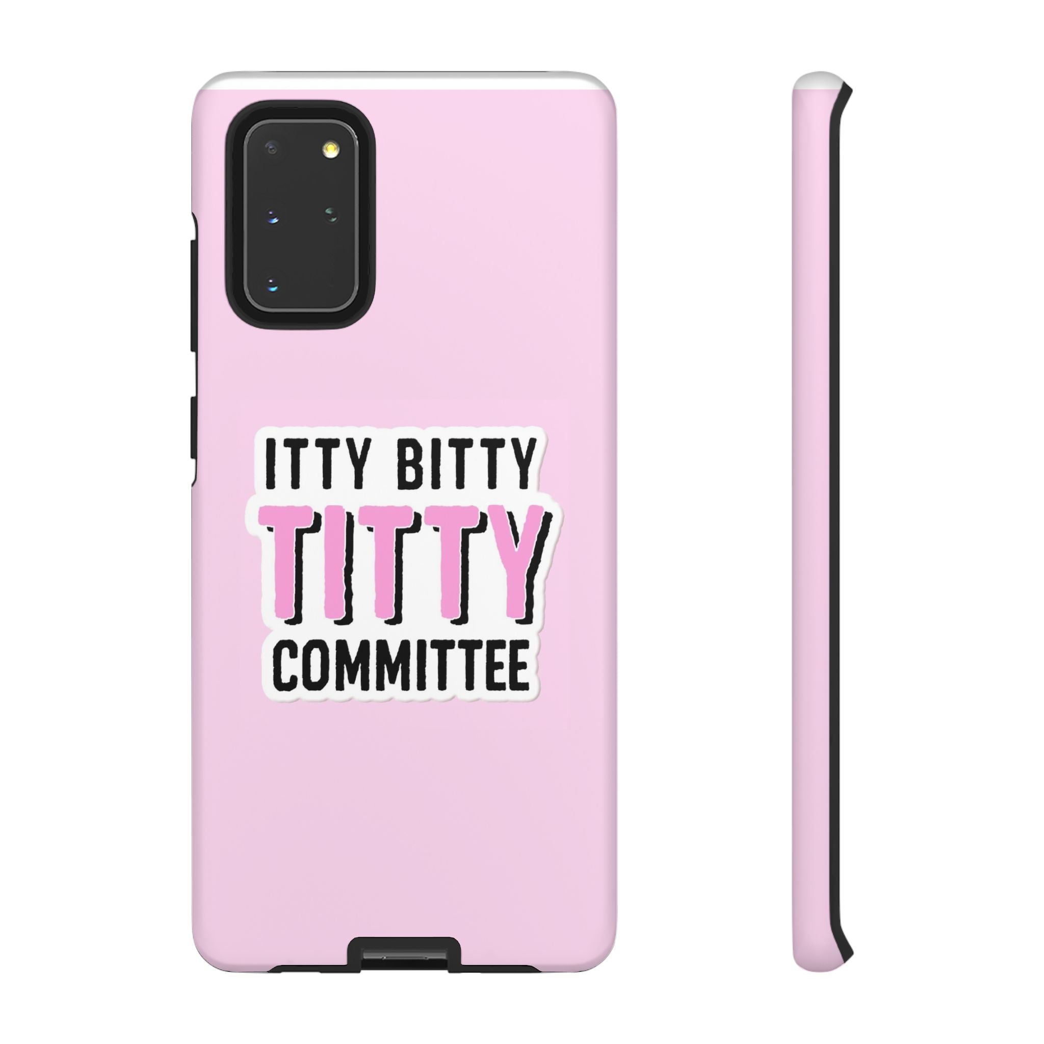 Pink Phone Case with Itty Bitty Titty Committee Design, Funny Phone Cover, Gift for Her, Cute Cellphone Case, Quirky Accessory