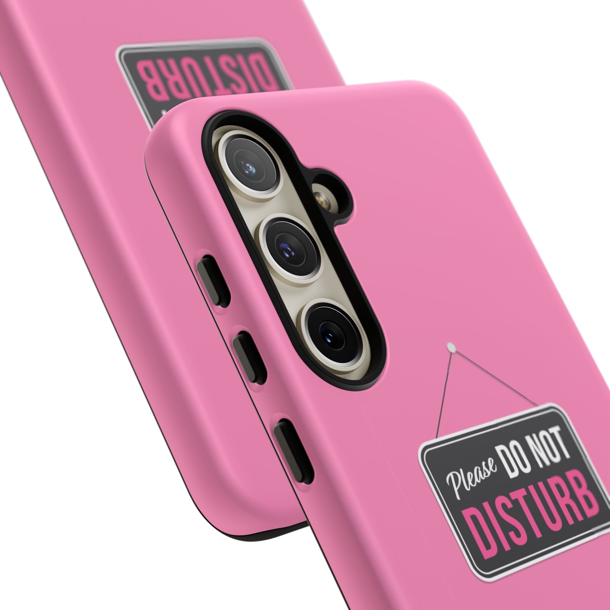 Do Not Disturb Phone Case, Cute Tough Case, Gift for Her, Motivational Tech Accessory, Pink Phone Cover with Attitude