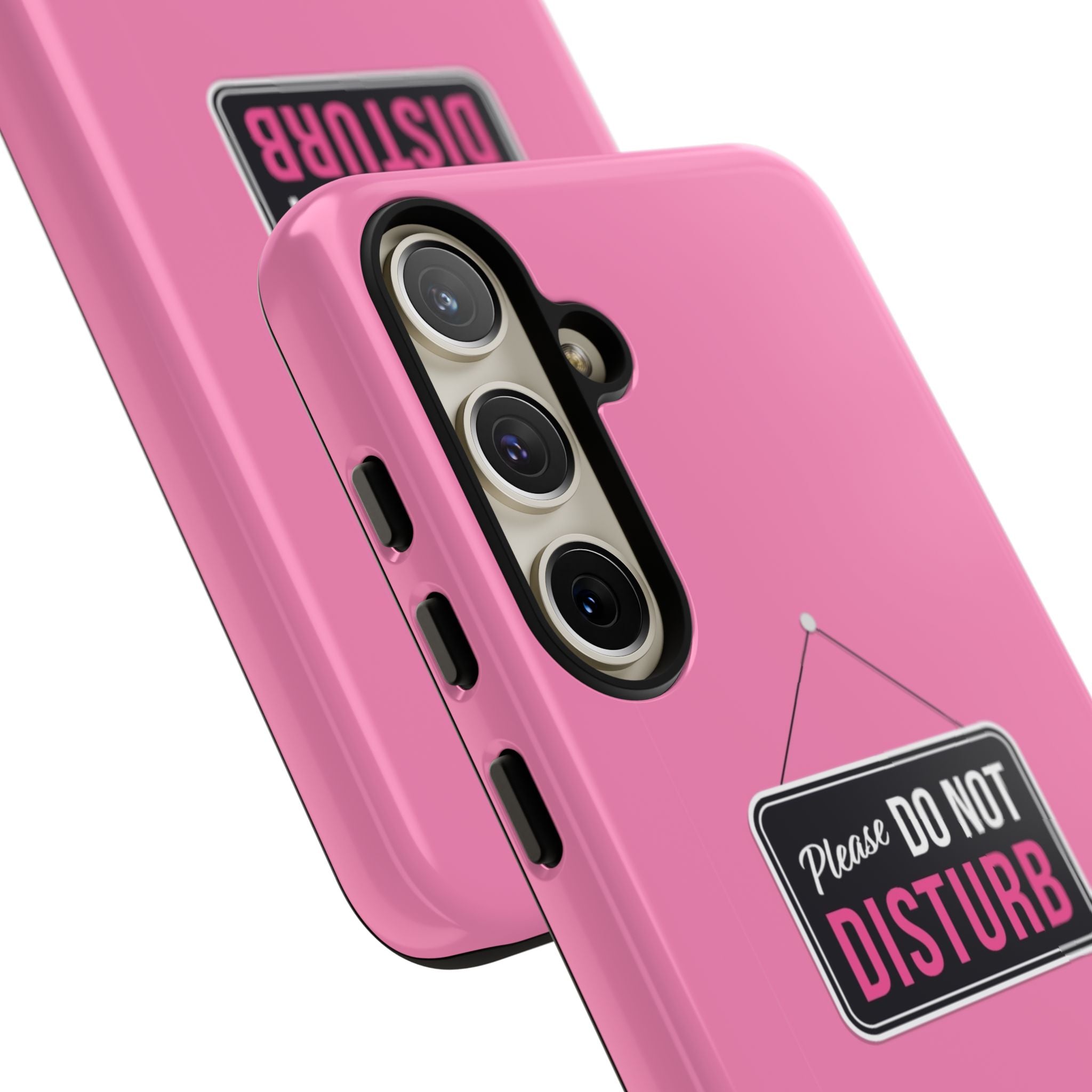 Do Not Disturb Phone Case, Cute Tough Case, Gift for Her, Motivational Tech Accessory, Pink Phone Cover with Attitude