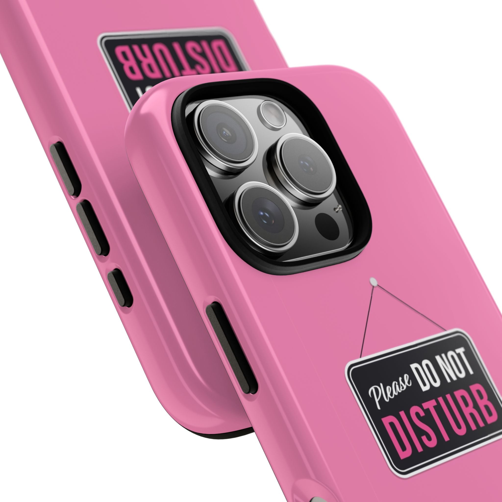 Do Not Disturb Phone Case, Cute Tough Case, Gift for Her, Motivational Tech Accessory, Pink Phone Cover with Attitude