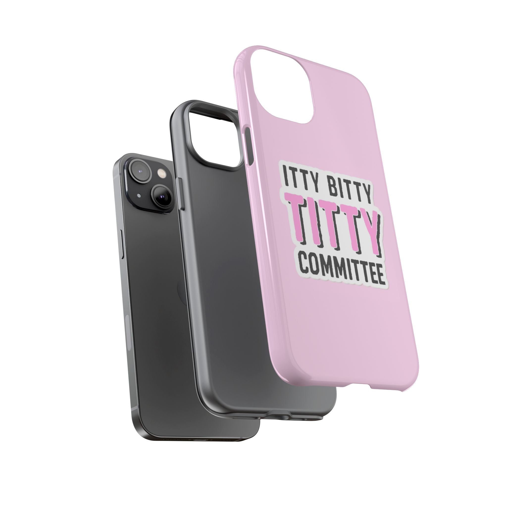 Pink Phone Case with Itty Bitty Titty Committee Design, Funny Phone Cover, Gift for Her, Cute Cellphone Case, Quirky Accessory
