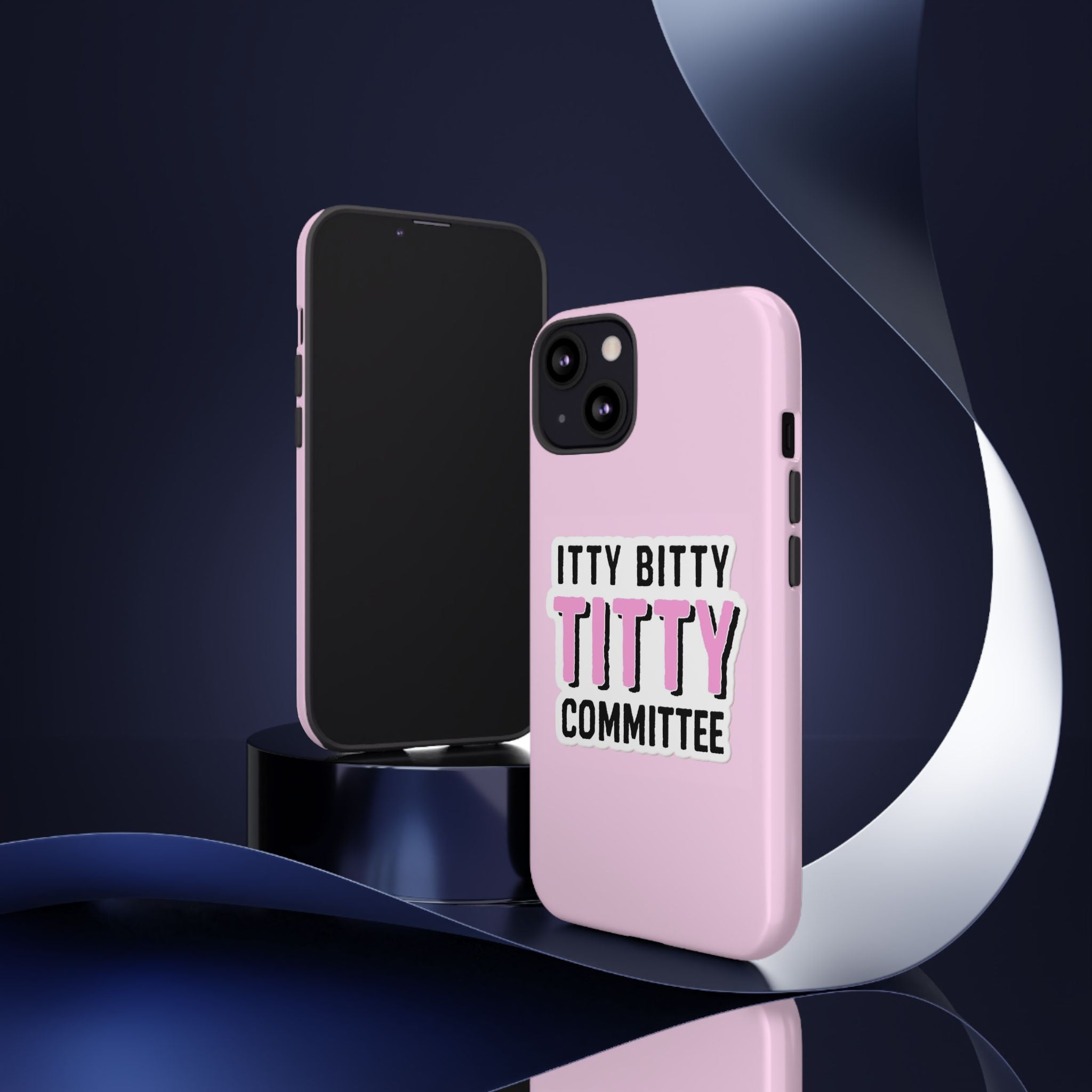 Pink Phone Case with Itty Bitty Titty Committee Design, Funny Phone Cover, Gift for Her, Cute Cellphone Case, Quirky Accessory