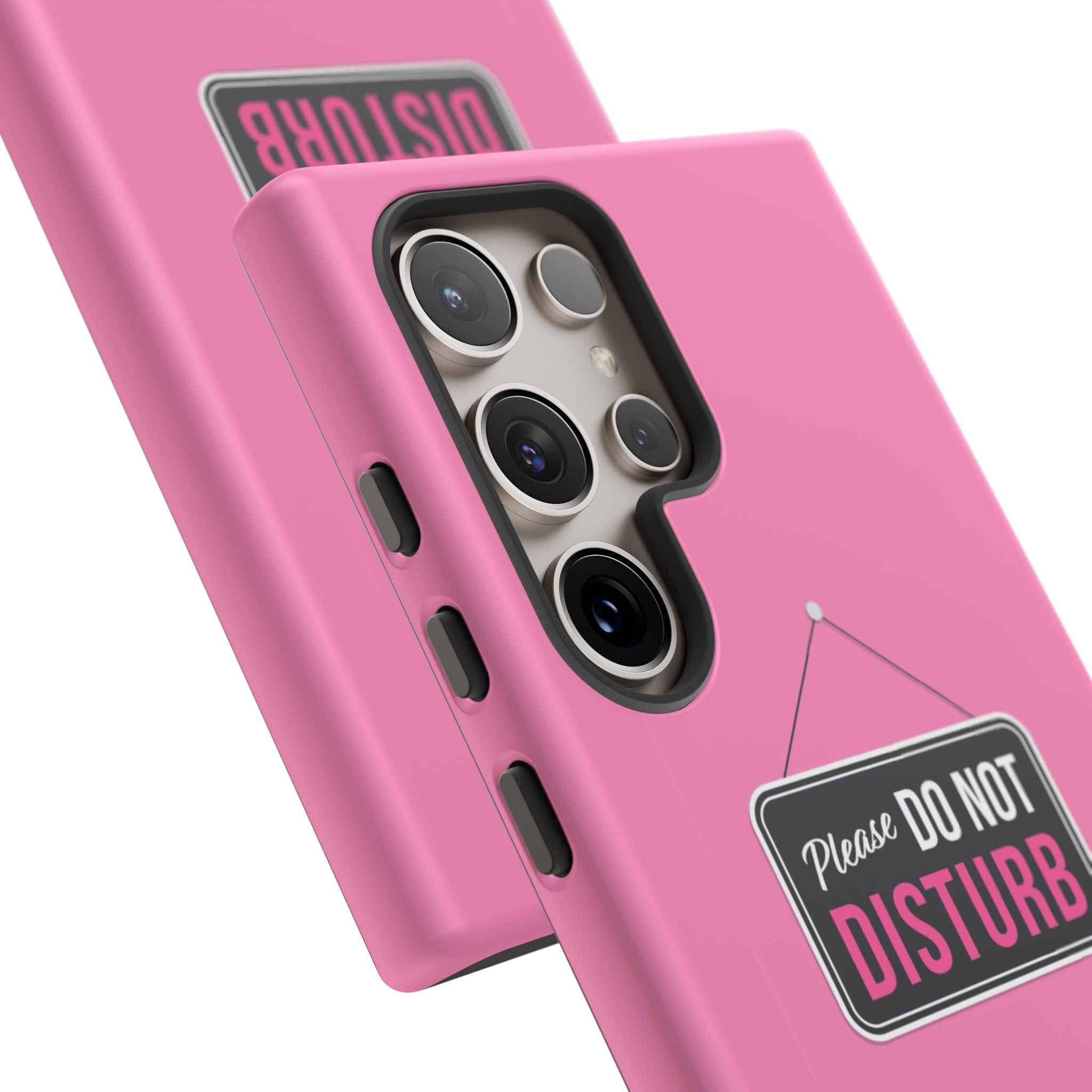 Do Not Disturb Phone Case, Cute Tough Case, Gift for Her, Motivational Tech Accessory, Pink Phone Cover with Attitude