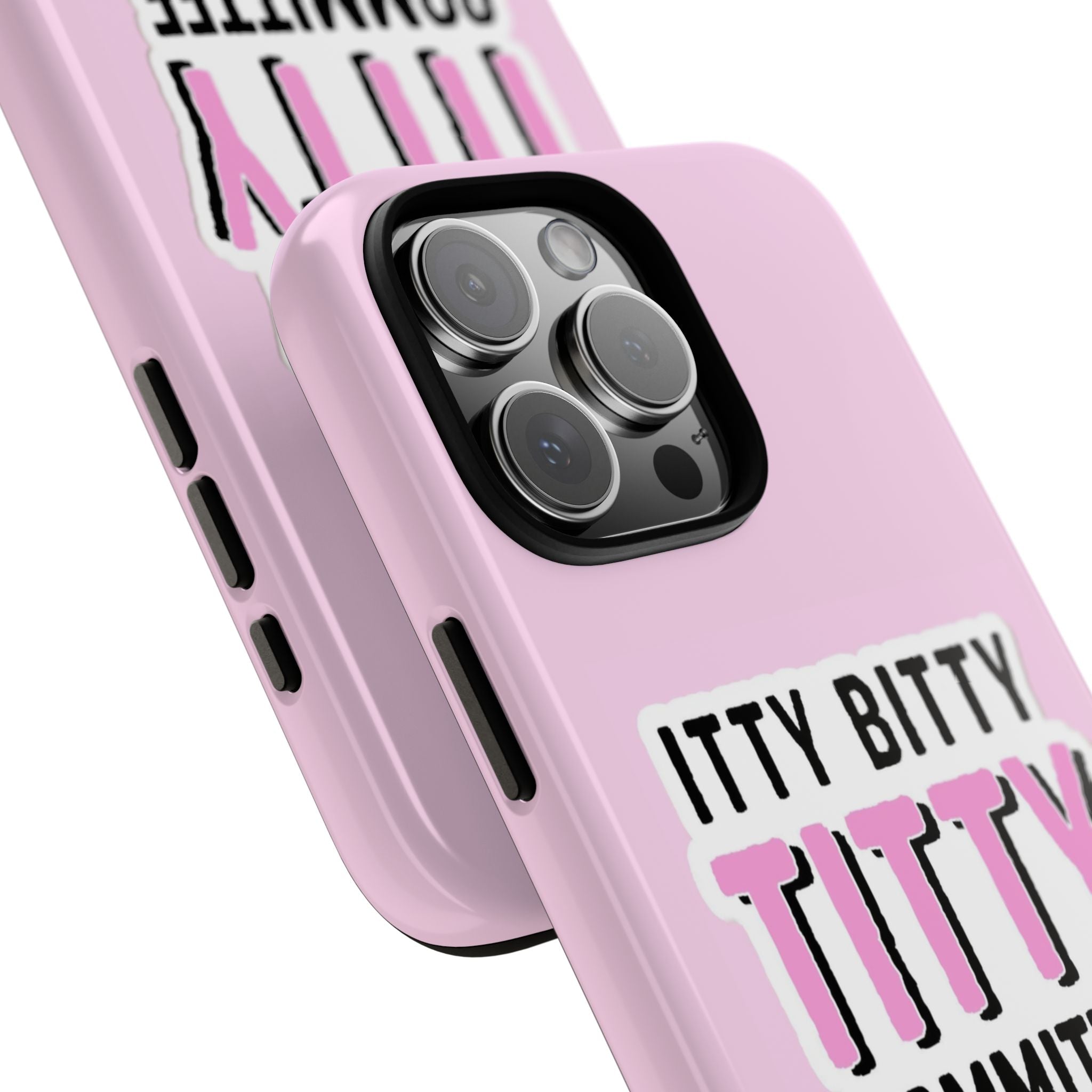 Pink Phone Case with Itty Bitty Titty Committee Design, Funny Phone Cover, Gift for Her, Cute Cellphone Case, Quirky Accessory
