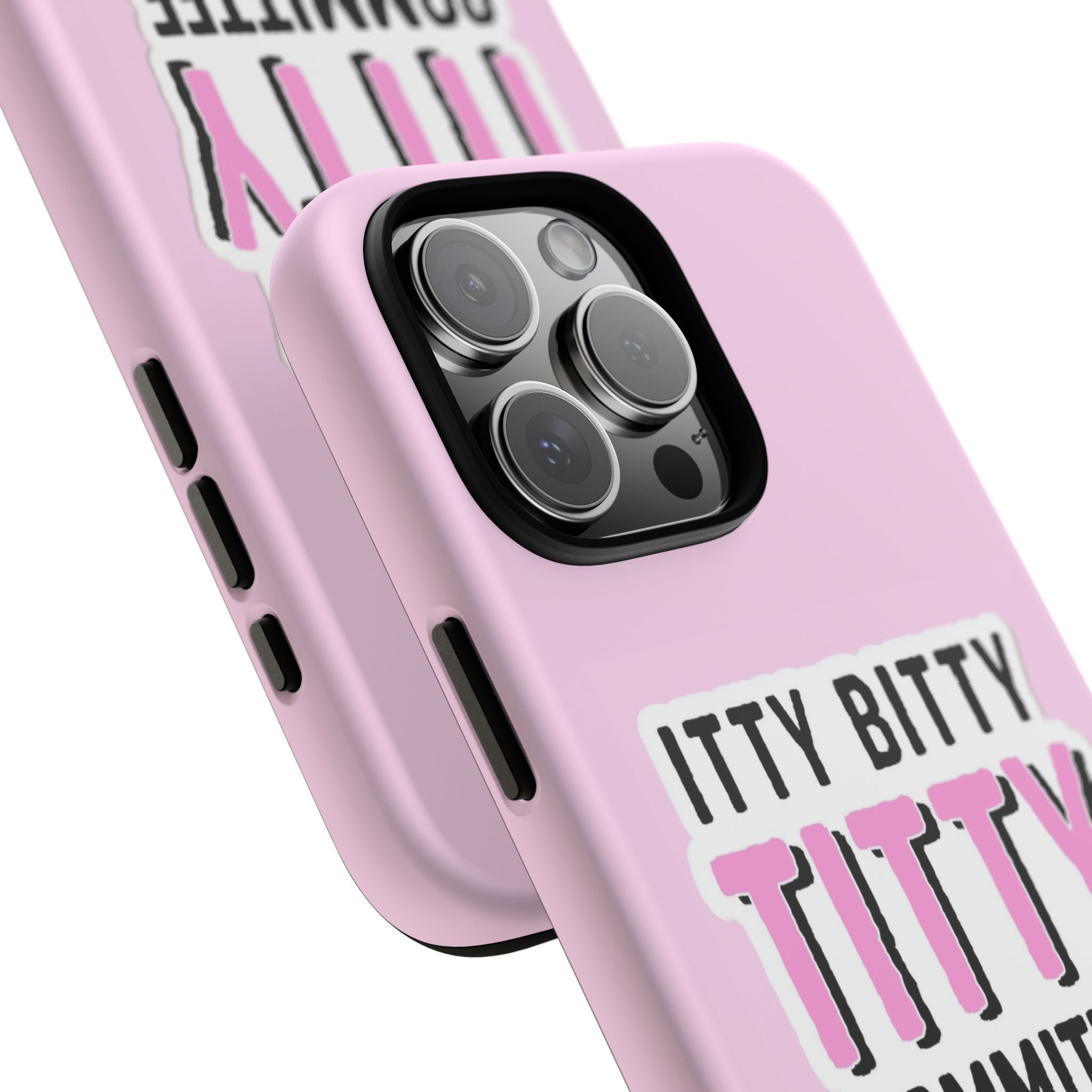 Pink Phone Case with Itty Bitty Titty Committee Design, Funny Phone Cover, Gift for Her, Cute Cellphone Case, Quirky Accessory
