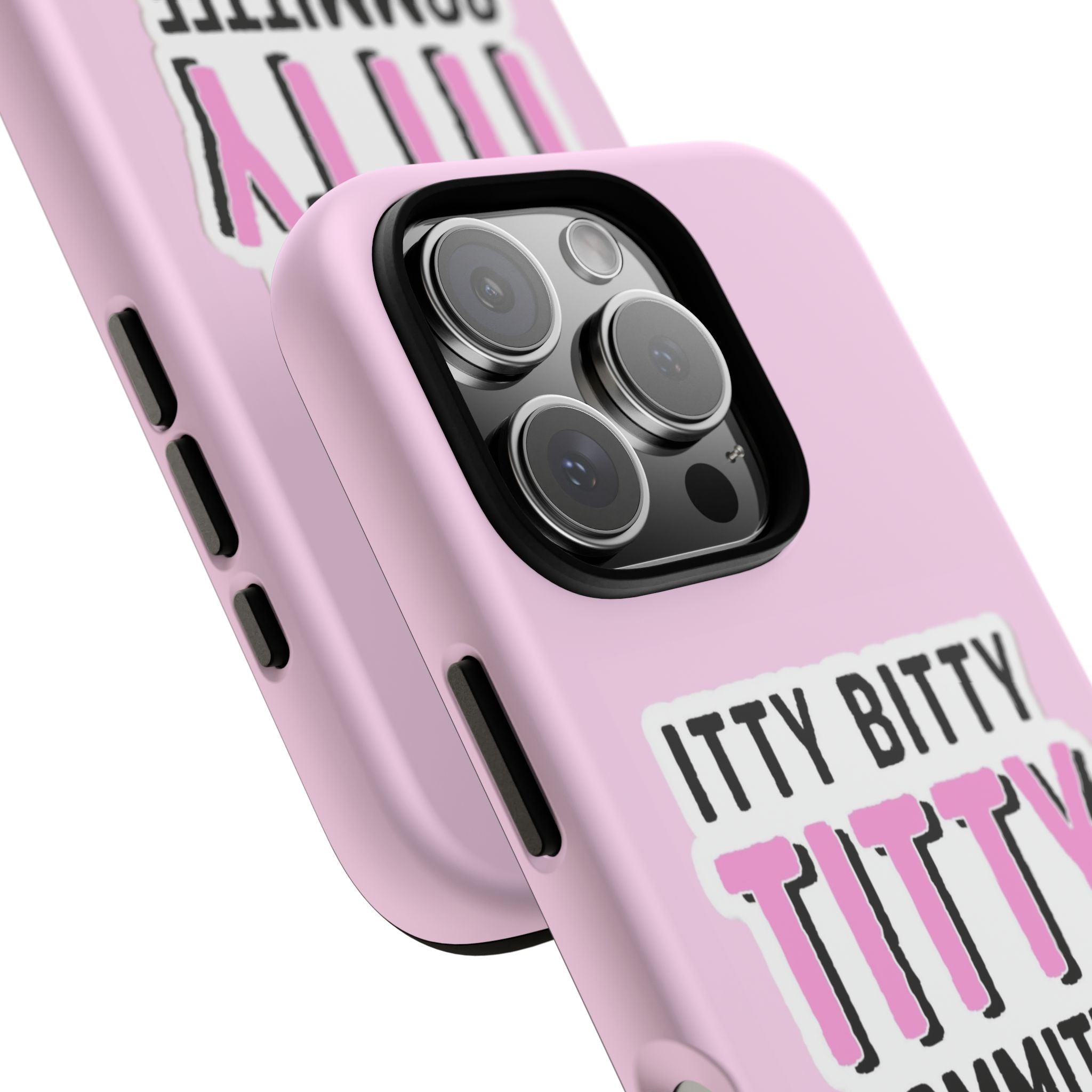 Pink Phone Case with Itty Bitty Titty Committee Design, Funny Phone Cover, Gift for Her, Cute Cellphone Case, Quirky Accessory