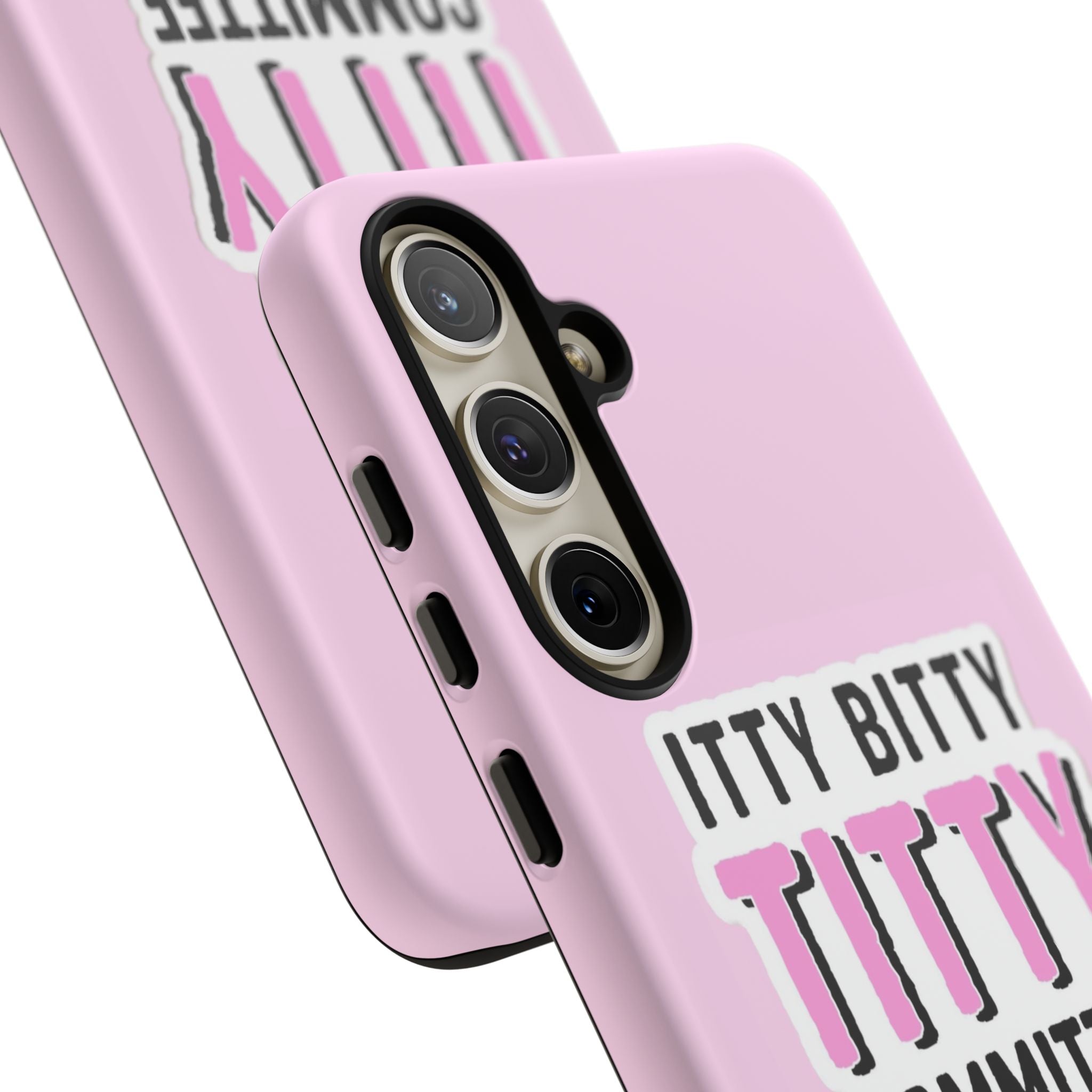 Pink Phone Case with Itty Bitty Titty Committee Design, Funny Phone Cover, Gift for Her, Cute Cellphone Case, Quirky Accessory