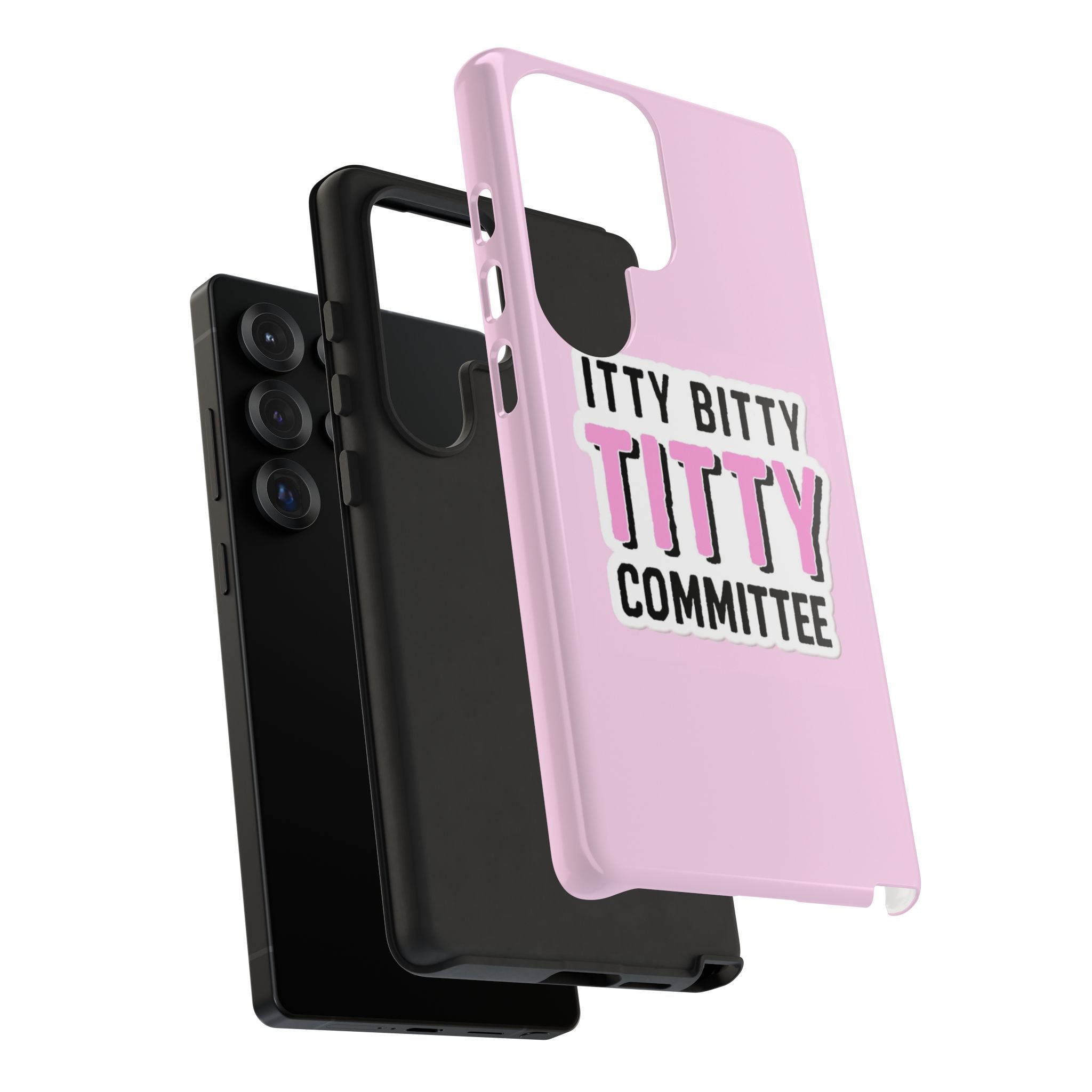 Pink Phone Case with Itty Bitty Titty Committee Design, Funny Phone Cover, Gift for Her, Cute Cellphone Case, Quirky Accessory