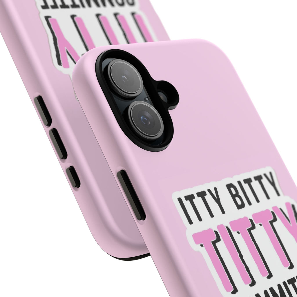Pink Phone Case with Itty Bitty Titty Committee Design, Funny Phone Cover, Gift for Her, Cute Cellphone Case, Quirky Accessory