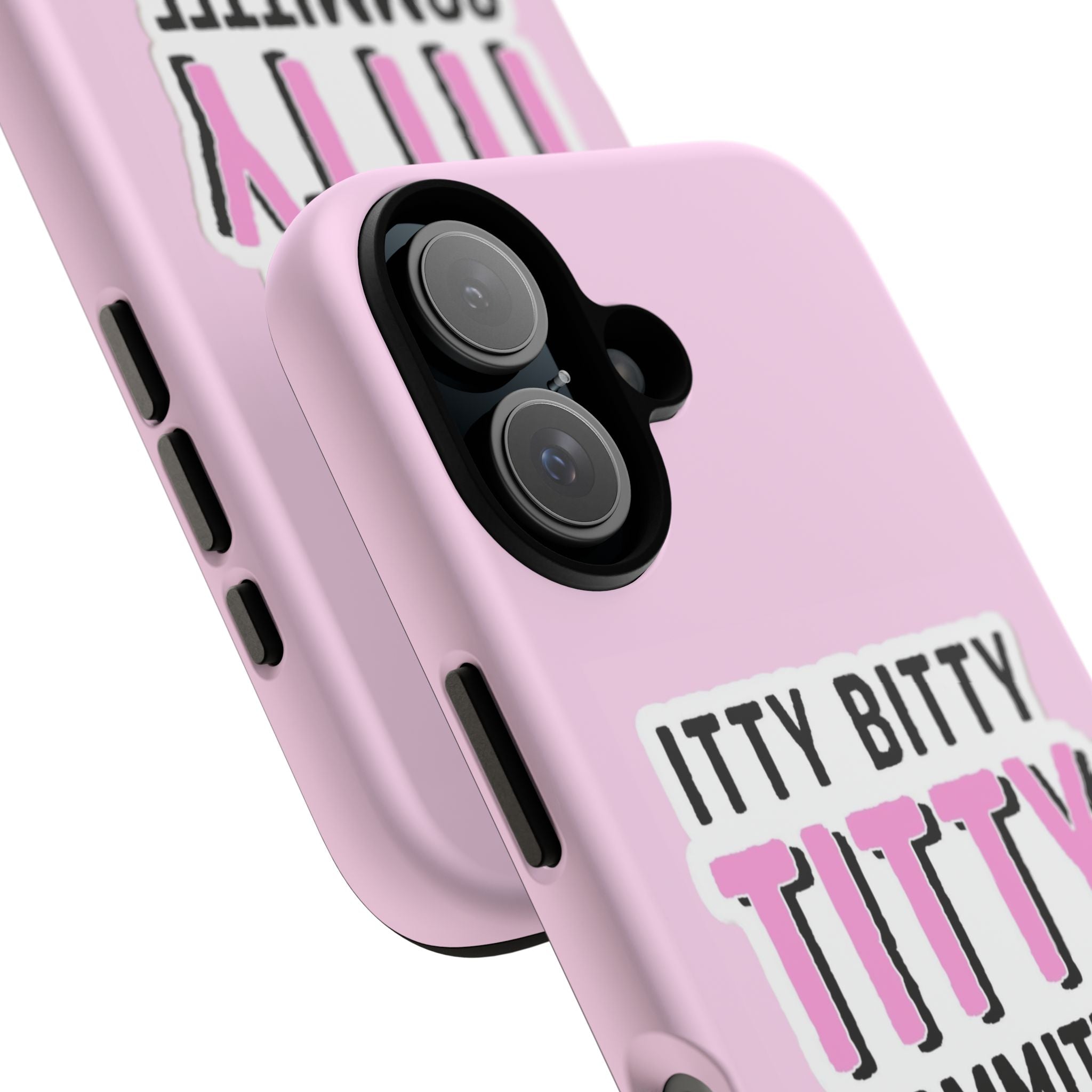 Pink Phone Case with Itty Bitty Titty Committee Design, Funny Phone Cover, Gift for Her, Cute Cellphone Case, Quirky Accessory