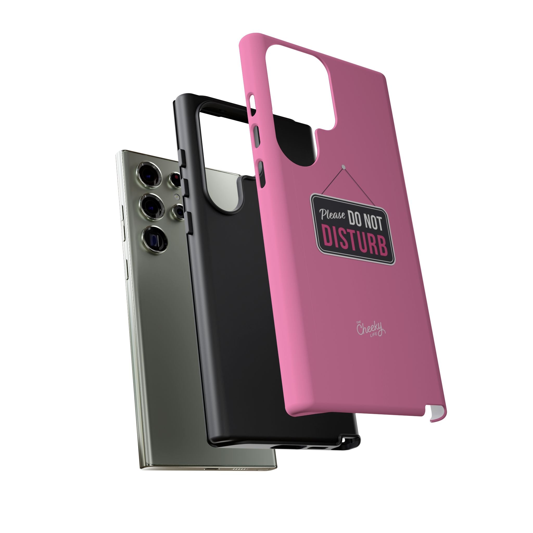 Do Not Disturb Phone Case, Cute Tough Case, Gift for Her, Motivational Tech Accessory, Pink Phone Cover with Attitude