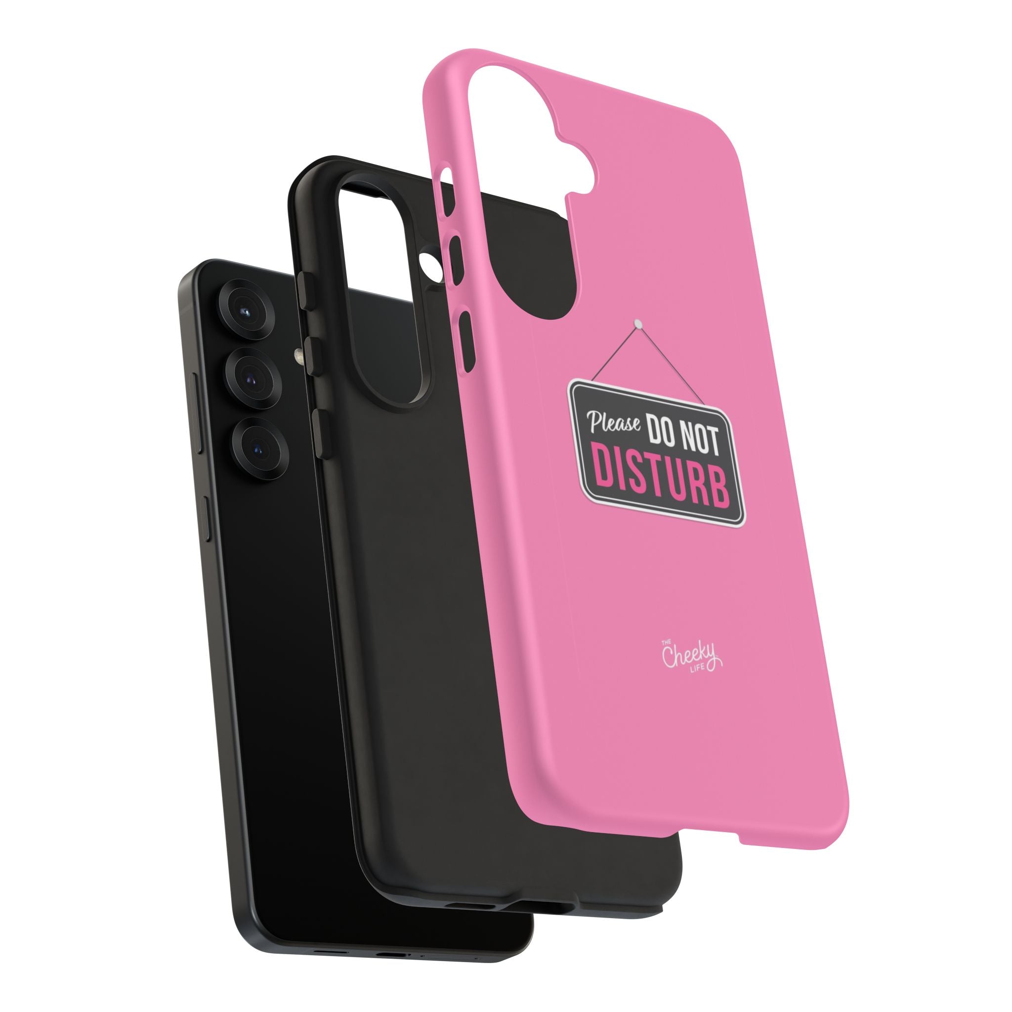 Do Not Disturb Phone Case, Cute Tough Case, Gift for Her, Motivational Tech Accessory, Pink Phone Cover with Attitude