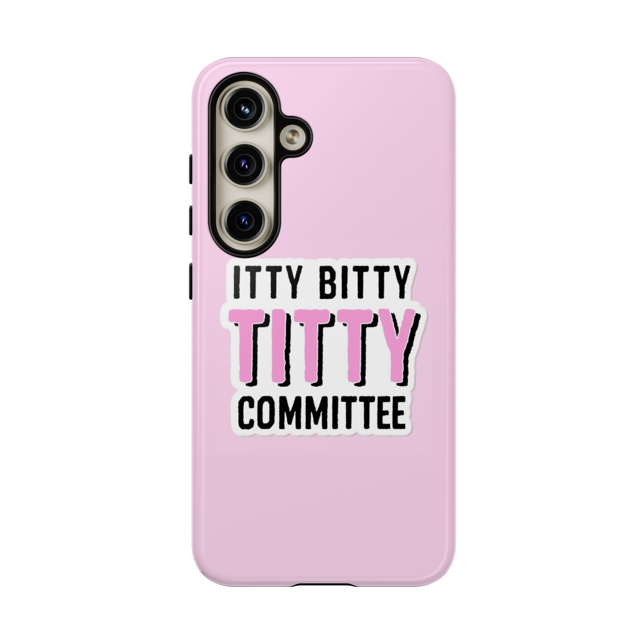 Pink Phone Case with Itty Bitty Titty Committee Design, Funny Phone Cover, Gift for Her, Cute Cellphone Case, Quirky Accessory