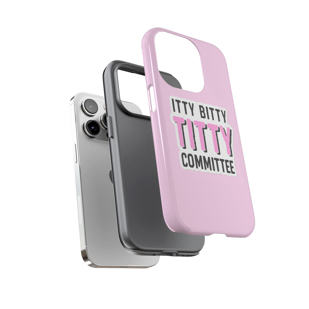 Pink Phone Case with Itty Bitty Titty Committee Design, Funny Phone Cover, Gift for Her, Cute Cellphone Case, Quirky Accessory