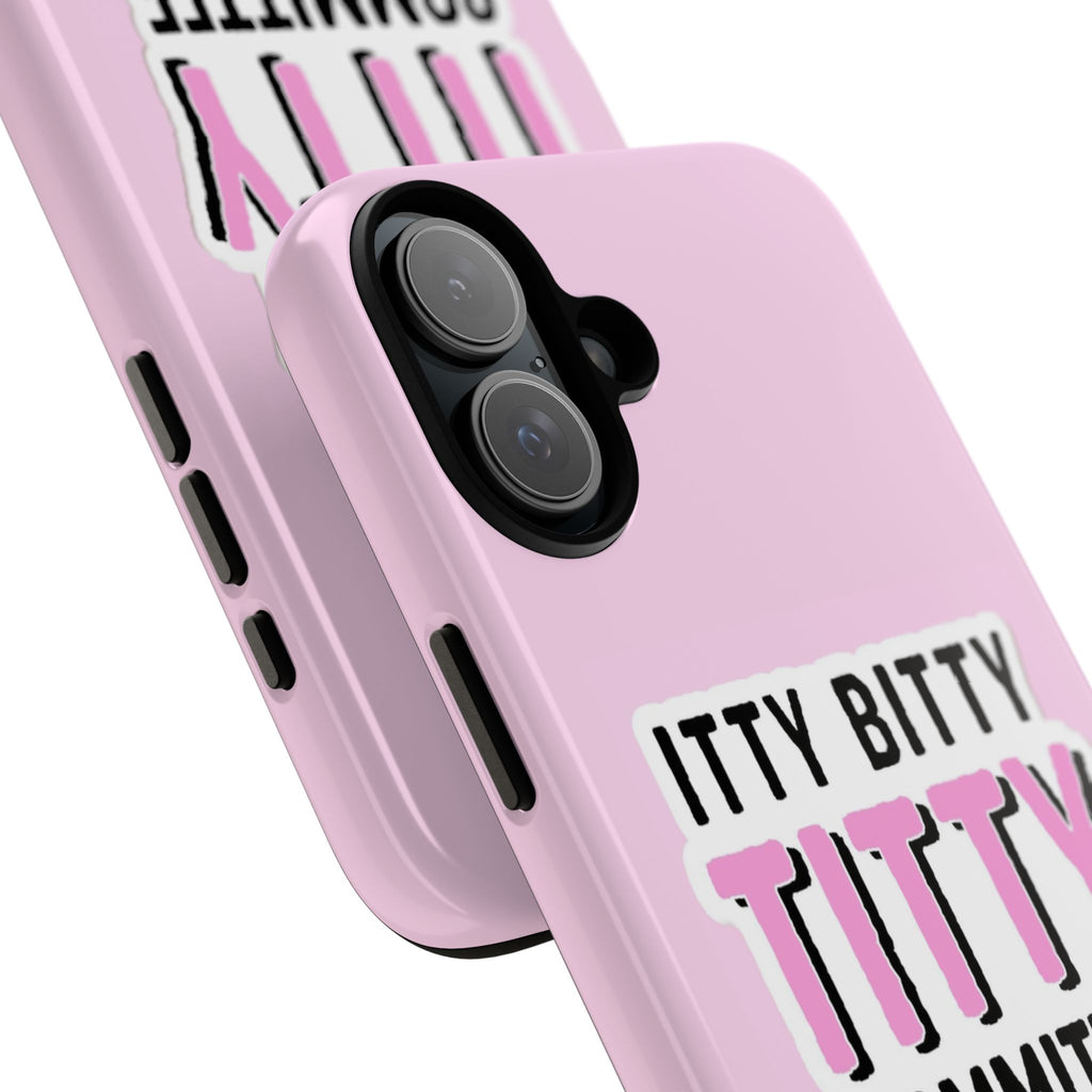 Pink Phone Case with Itty Bitty Titty Committee Design, Funny Phone Cover, Gift for Her, Cute Cellphone Case, Quirky Accessory