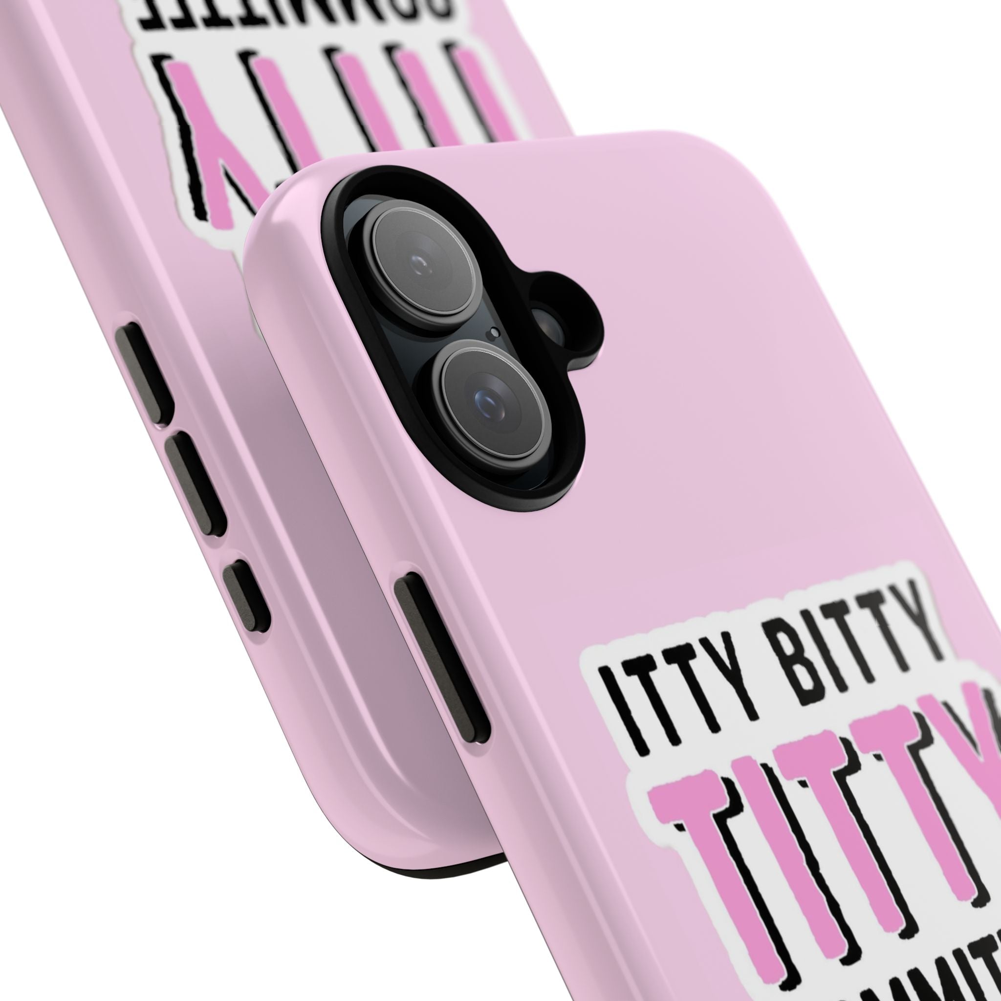 Pink Phone Case with Itty Bitty Titty Committee Design, Funny Phone Cover, Gift for Her, Cute Cellphone Case, Quirky Accessory