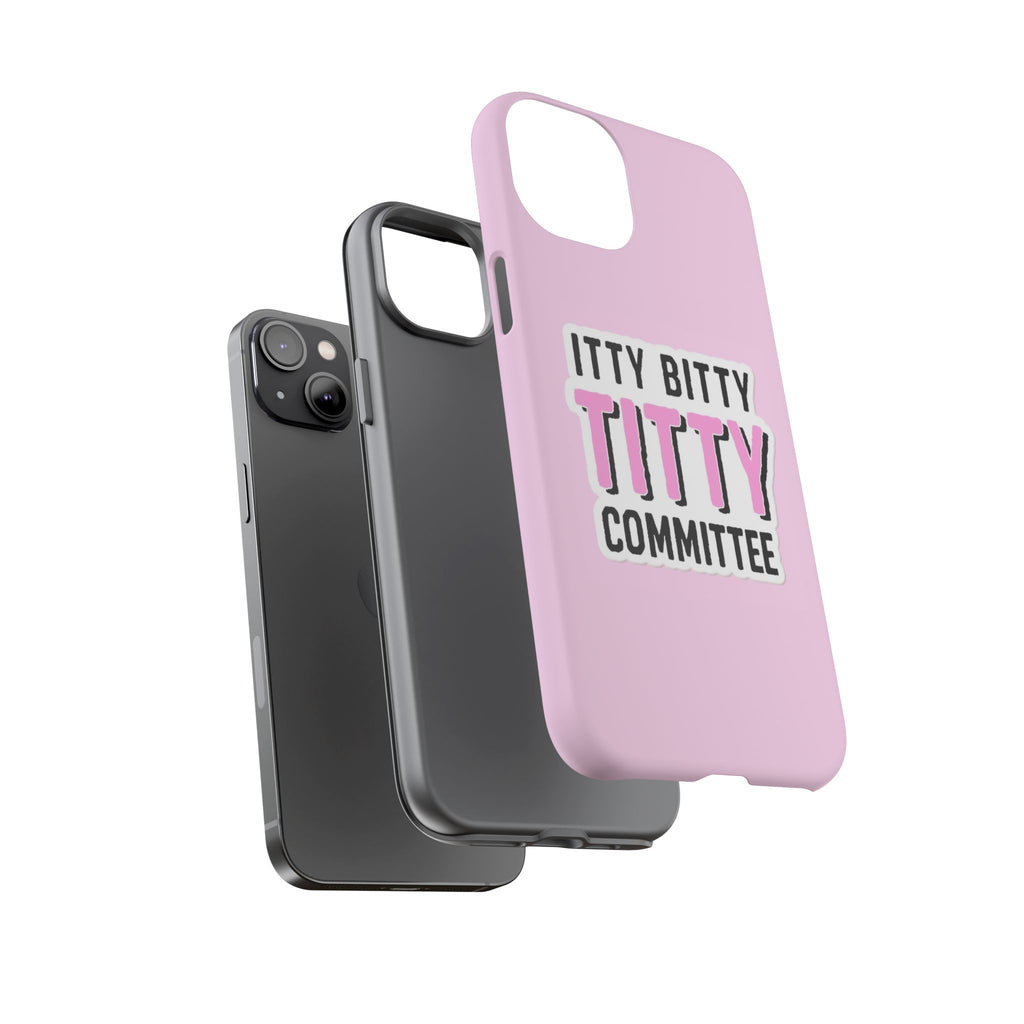 Pink Phone Case with Itty Bitty Titty Committee Design, Funny Phone Cover, Gift for Her, Cute Cellphone Case, Quirky Accessory