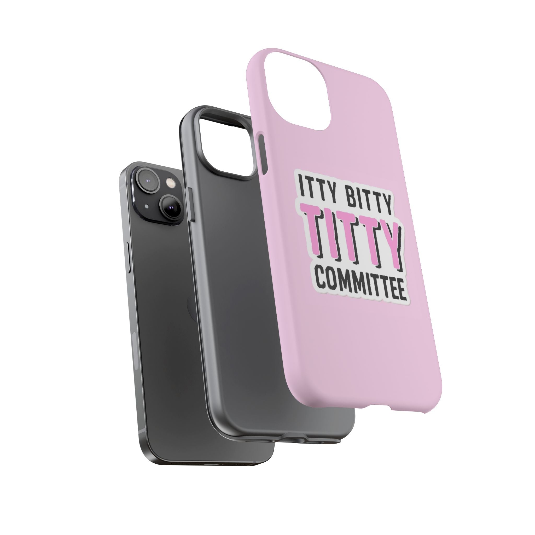 Pink Phone Case with Itty Bitty Titty Committee Design, Funny Phone Cover, Gift for Her, Cute Cellphone Case, Quirky Accessory