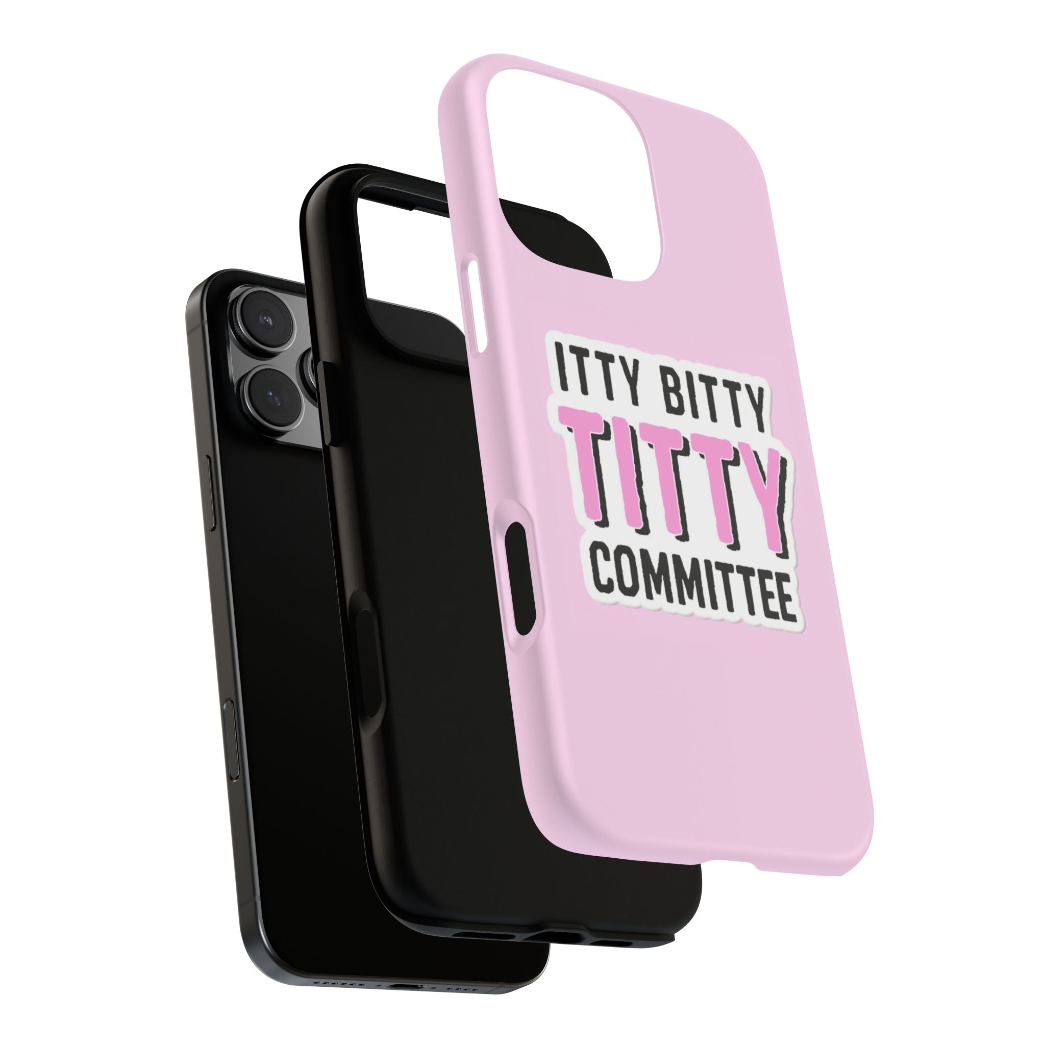 Pink Phone Case with Itty Bitty Titty Committee Design, Funny Phone Cover, Gift for Her, Cute Cellphone Case, Quirky Accessory