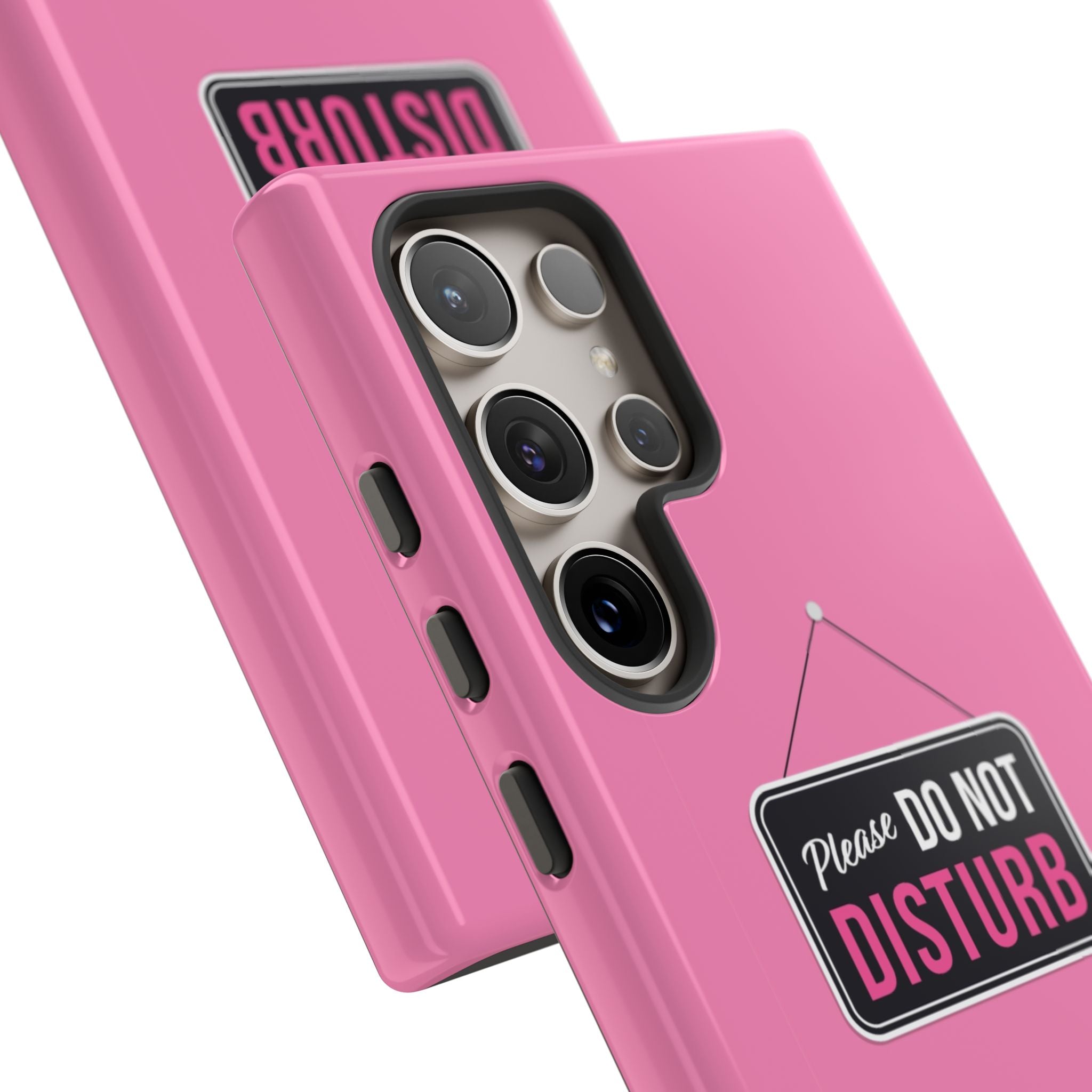 Do Not Disturb Phone Case, Cute Tough Case, Gift for Her, Motivational Tech Accessory, Pink Phone Cover with Attitude