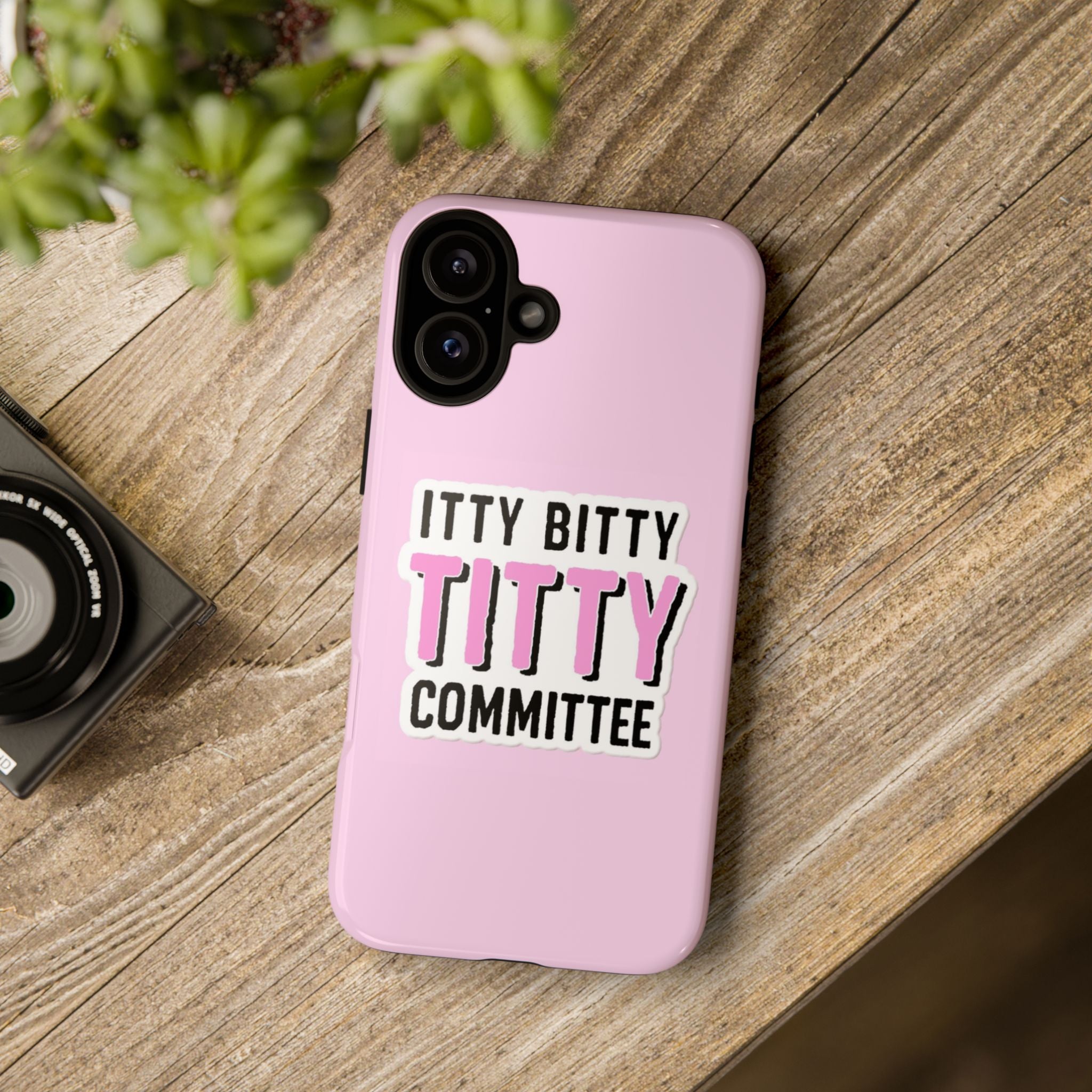 Pink Phone Case with Itty Bitty Titty Committee Design, Funny Phone Cover, Gift for Her, Cute Cellphone Case, Quirky Accessory