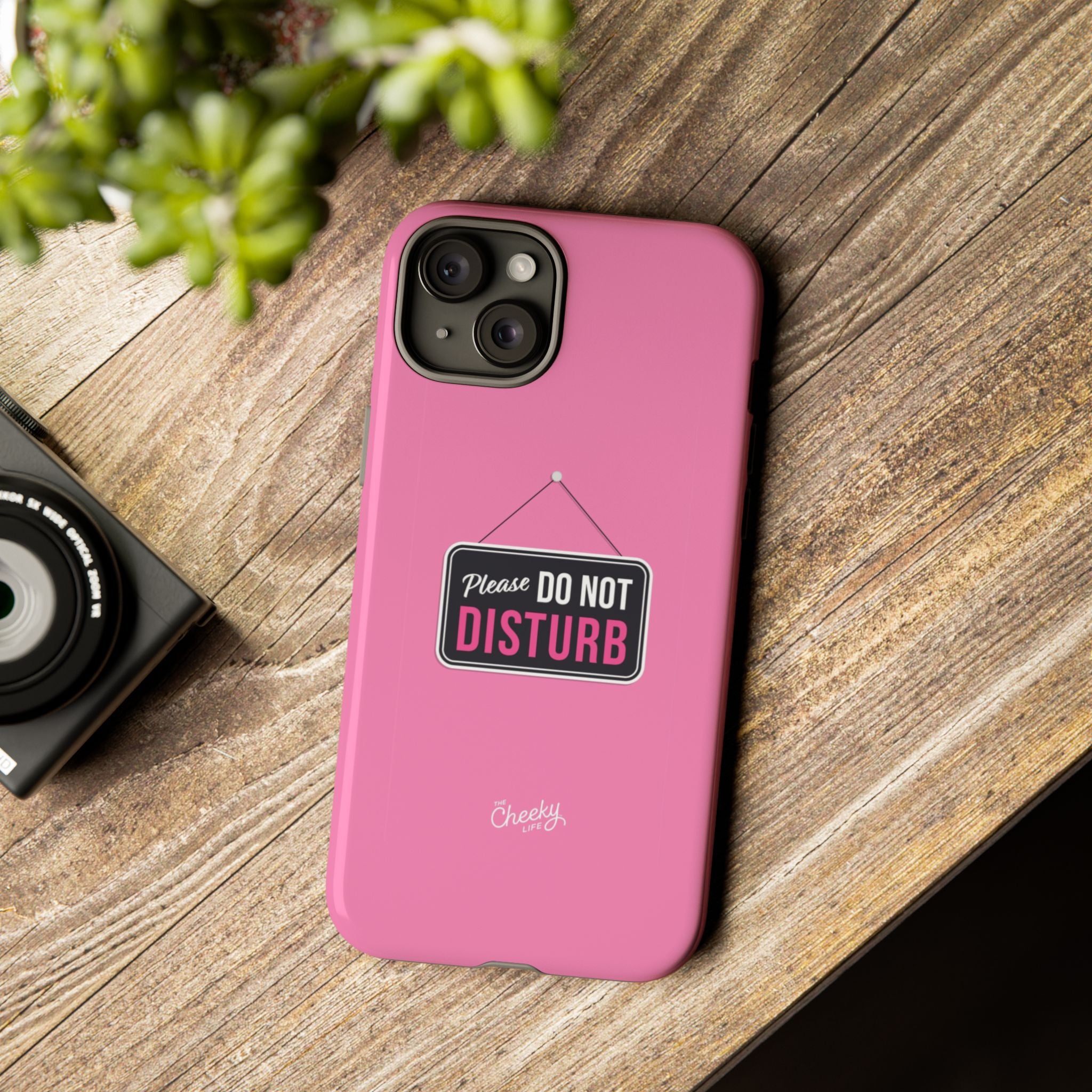 Do Not Disturb Phone Case, Cute Tough Case, Gift for Her, Motivational Tech Accessory, Pink Phone Cover with Attitude
