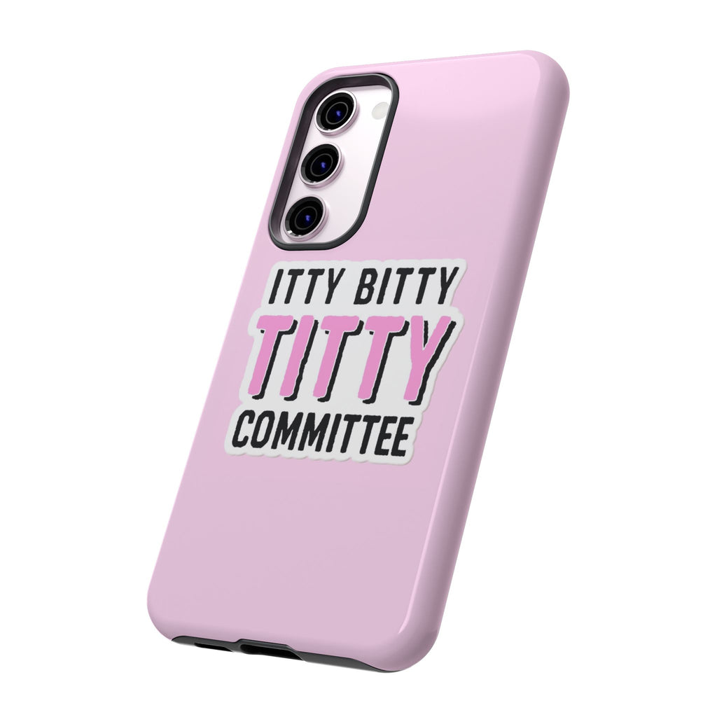 Pink Phone Case with Itty Bitty Titty Committee Design, Funny Phone Cover, Gift for Her, Cute Cellphone Case, Quirky Accessory