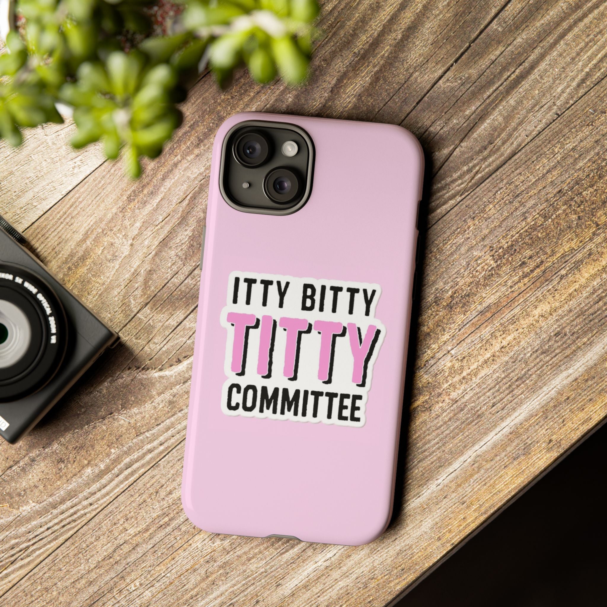 Pink Phone Case with Itty Bitty Titty Committee Design, Funny Phone Cover, Gift for Her, Cute Cellphone Case, Quirky Accessory