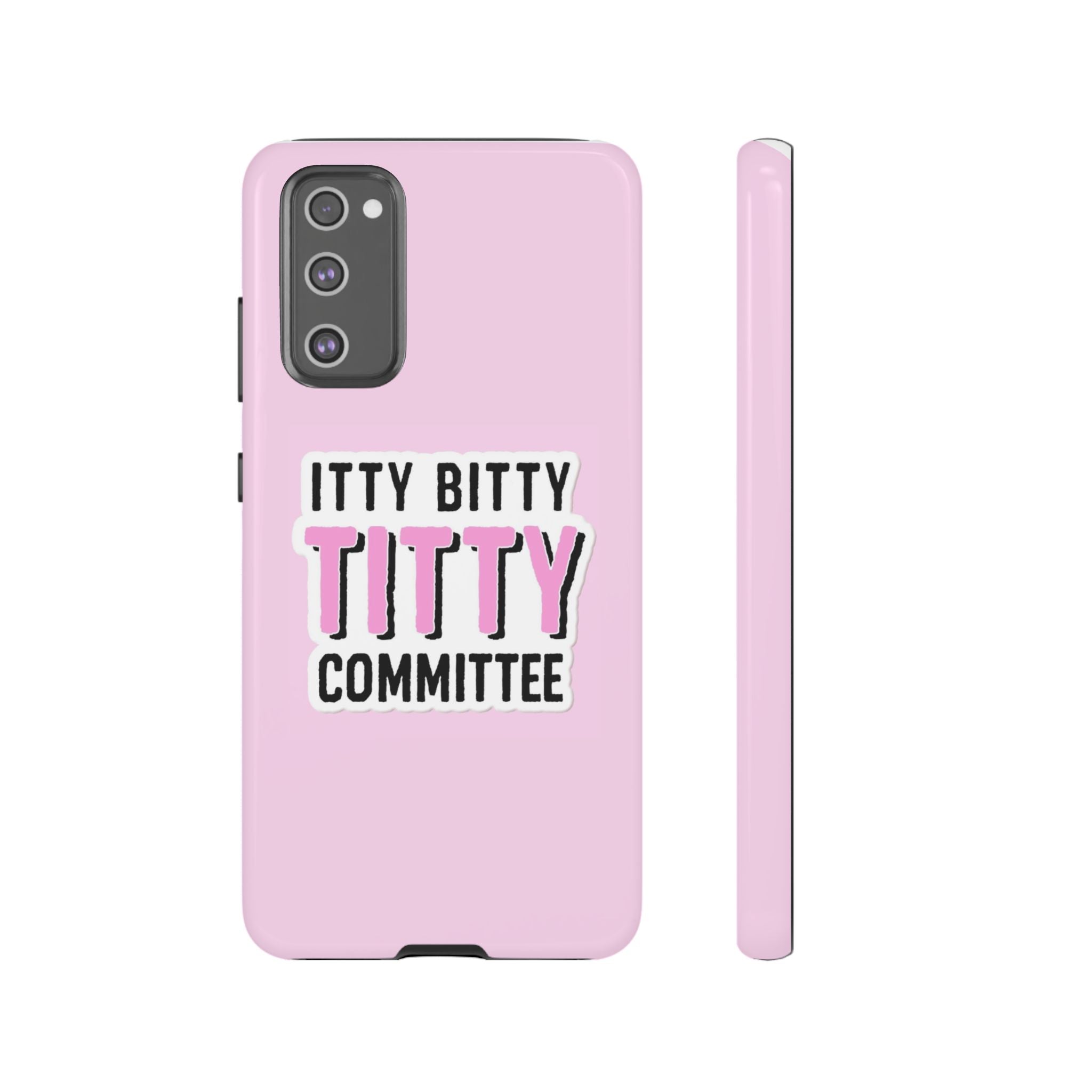 Pink Phone Case with Itty Bitty Titty Committee Design, Funny Phone Cover, Gift for Her, Cute Cellphone Case, Quirky Accessory