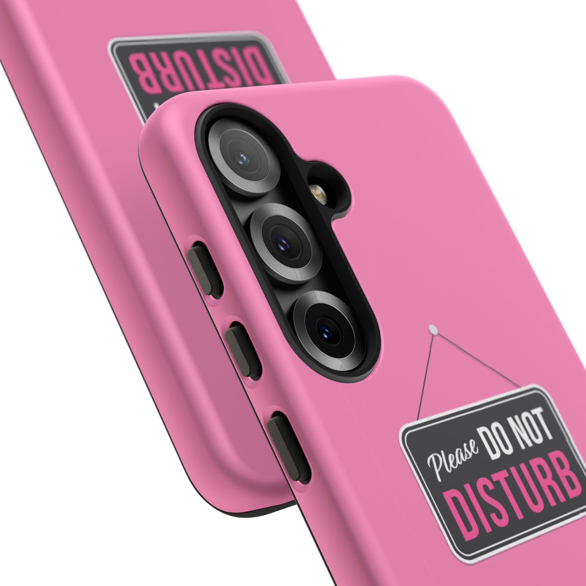 Do Not Disturb Phone Case, Cute Tough Case, Gift for Her, Motivational Tech Accessory, Pink Phone Cover with Attitude