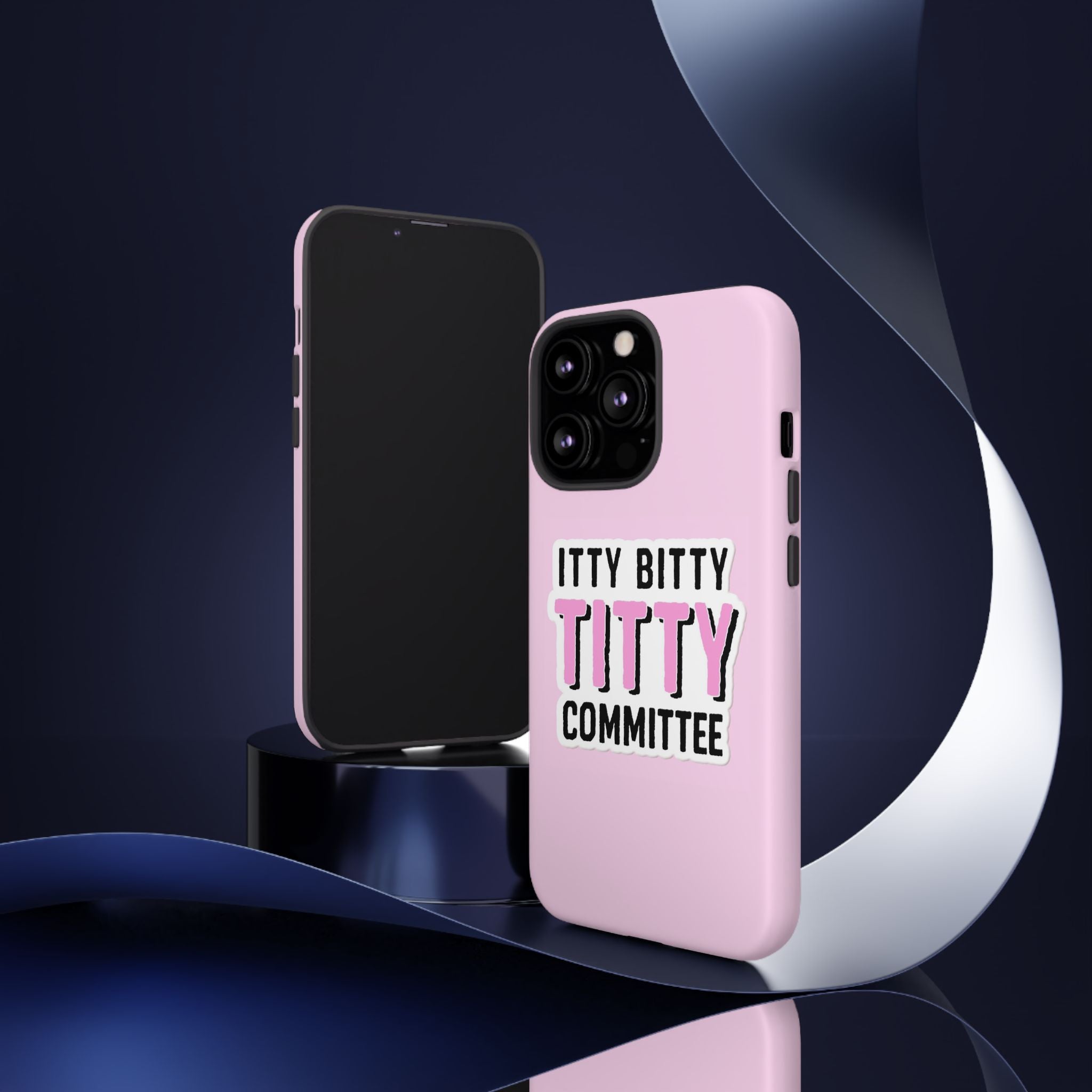 Pink Phone Case with Itty Bitty Titty Committee Design, Funny Phone Cover, Gift for Her, Cute Cellphone Case, Quirky Accessory