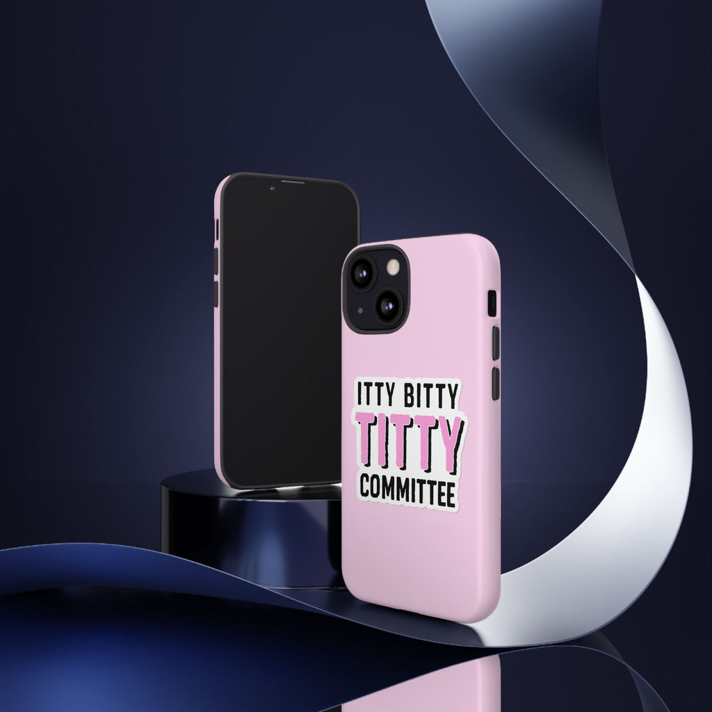 Pink Phone Case with Itty Bitty Titty Committee Design, Funny Phone Cover, Gift for Her, Cute Cellphone Case, Quirky Accessory