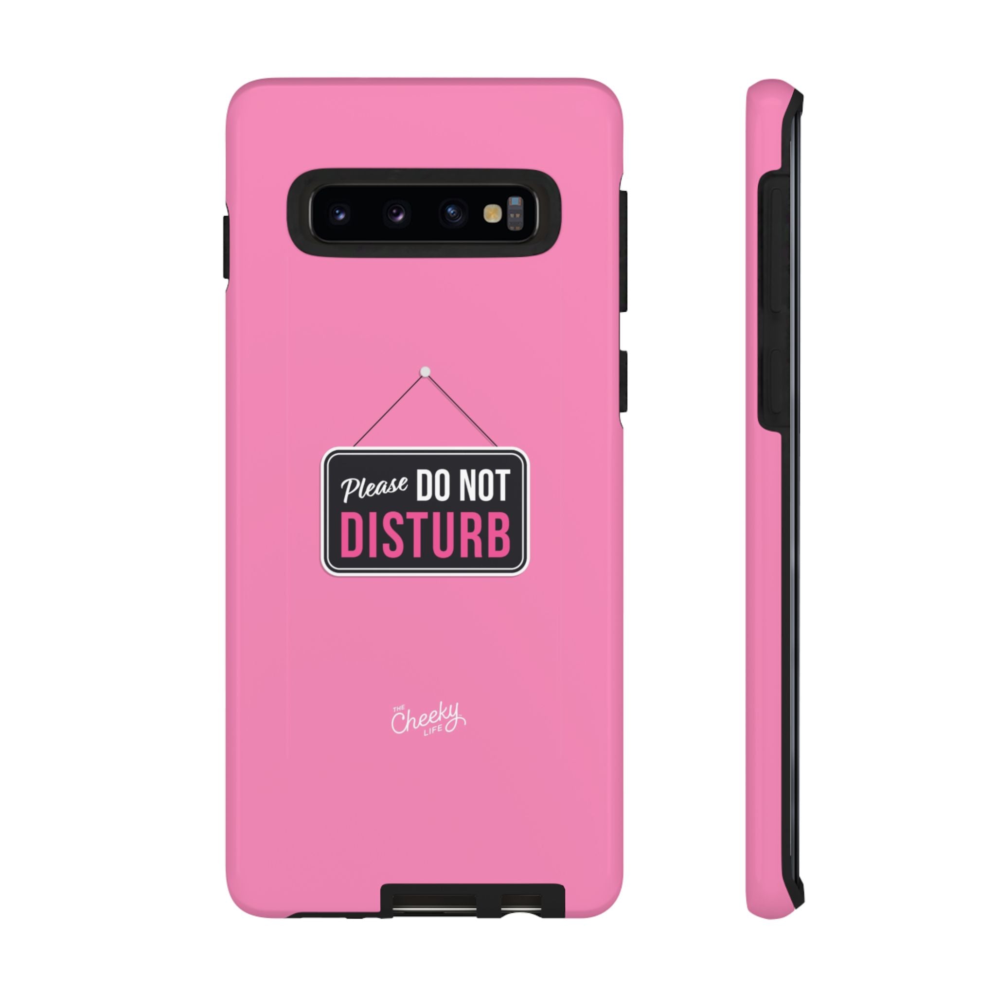 Do Not Disturb Phone Case, Cute Tough Case, Gift for Her, Motivational Tech Accessory, Pink Phone Cover with Attitude