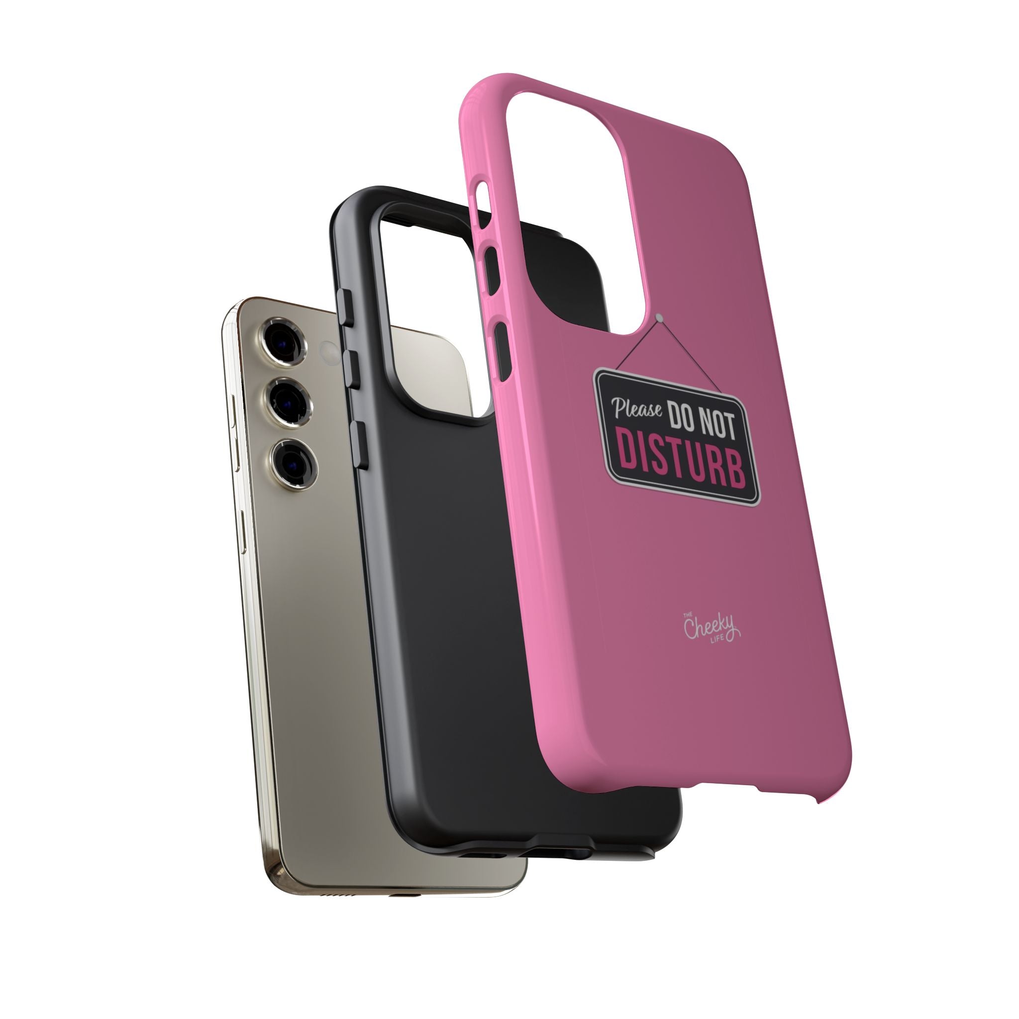 Do Not Disturb Phone Case, Cute Tough Case, Gift for Her, Motivational Tech Accessory, Pink Phone Cover with Attitude