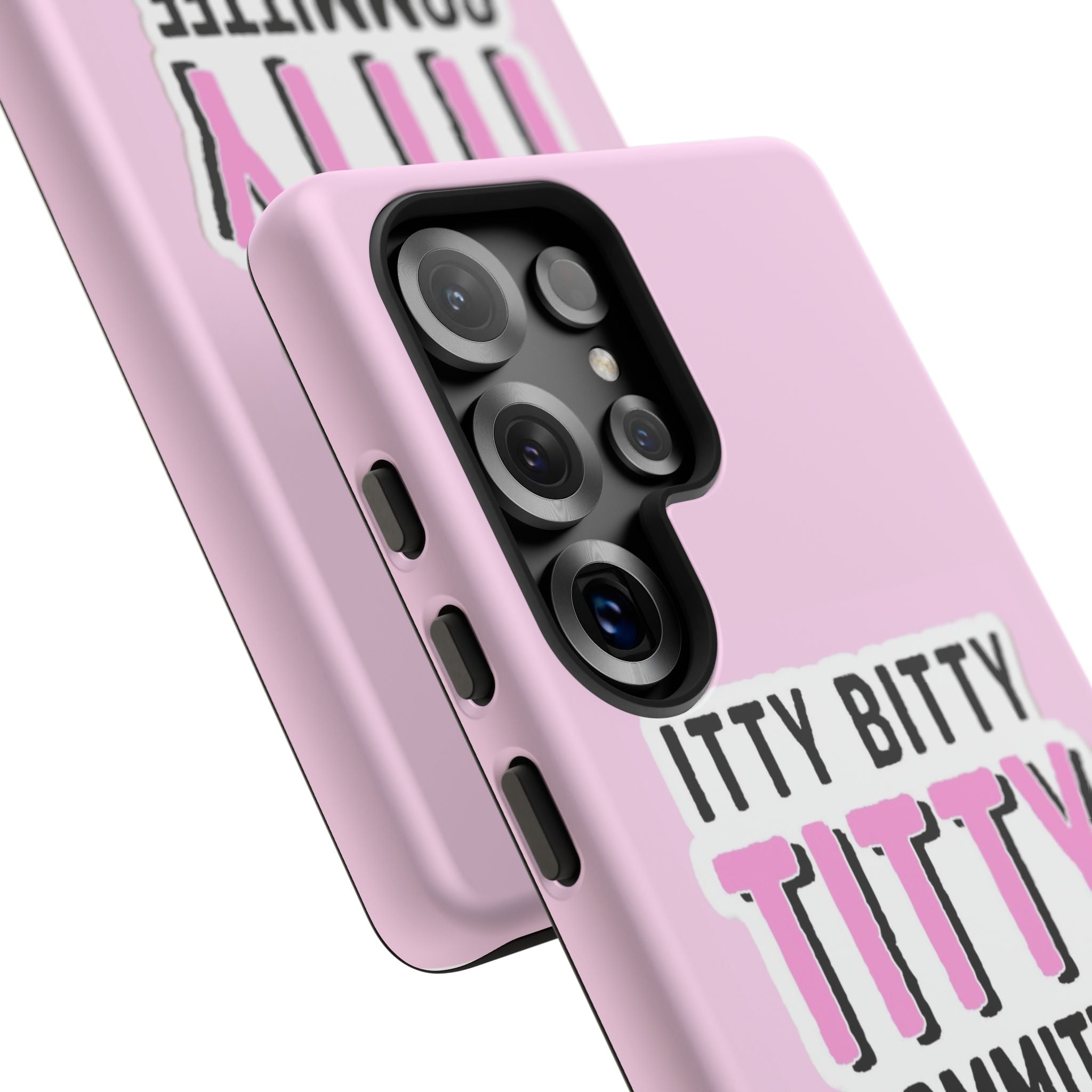 Pink Phone Case with Itty Bitty Titty Committee Design, Funny Phone Cover, Gift for Her, Cute Cellphone Case, Quirky Accessory