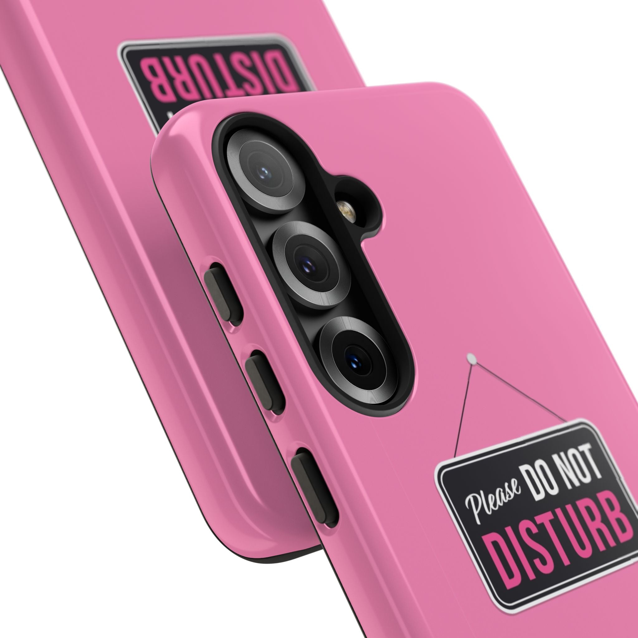 Do Not Disturb Phone Case, Cute Tough Case, Gift for Her, Motivational Tech Accessory, Pink Phone Cover with Attitude
