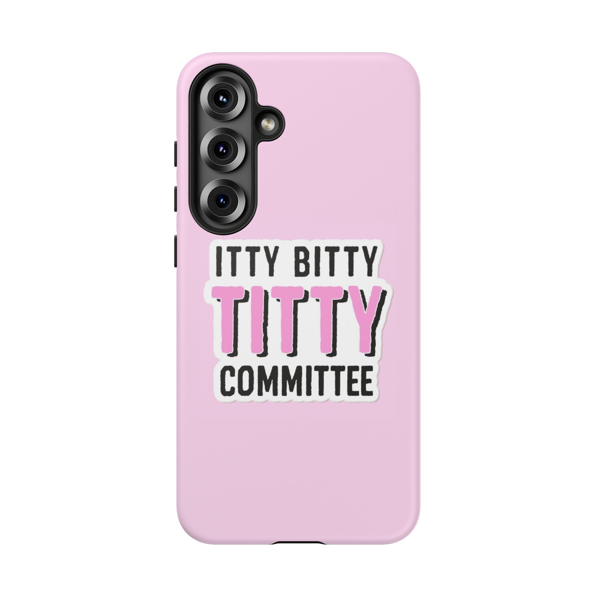 Pink Phone Case with Itty Bitty Titty Committee Design, Funny Phone Cover, Gift for Her, Cute Cellphone Case, Quirky Accessory