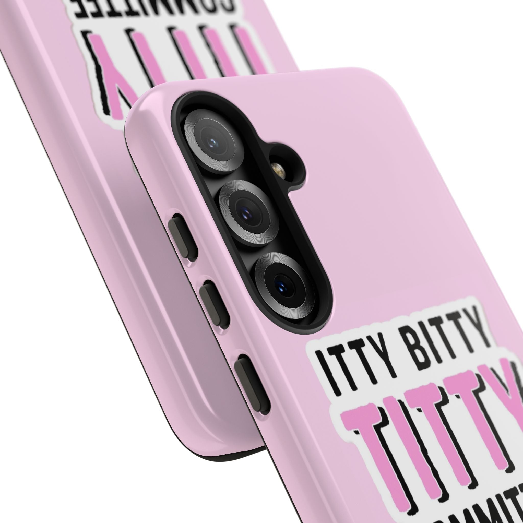Pink Phone Case with Itty Bitty Titty Committee Design, Funny Phone Cover, Gift for Her, Cute Cellphone Case, Quirky Accessory
